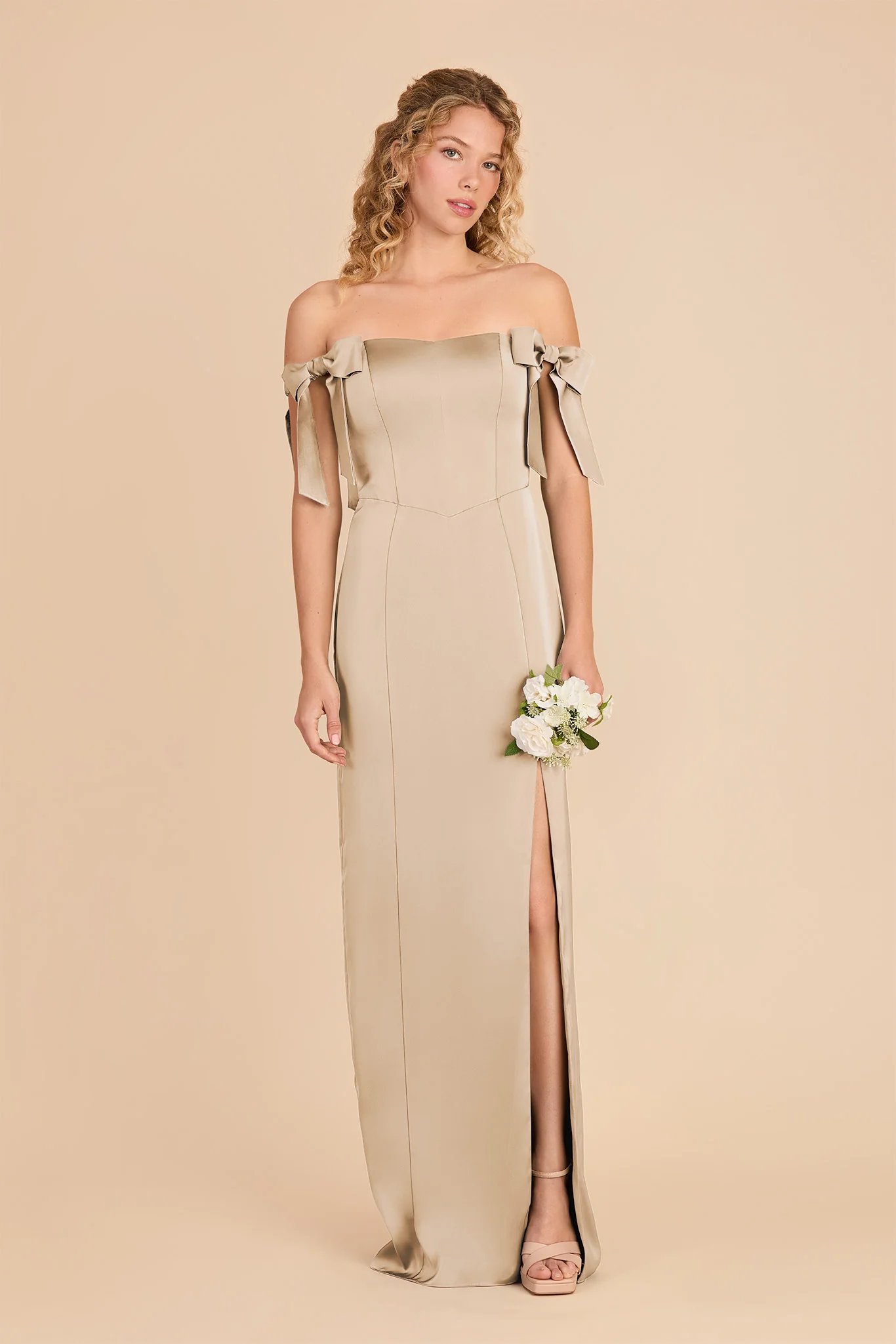 Sharon Matte Satin Dress - Gold
