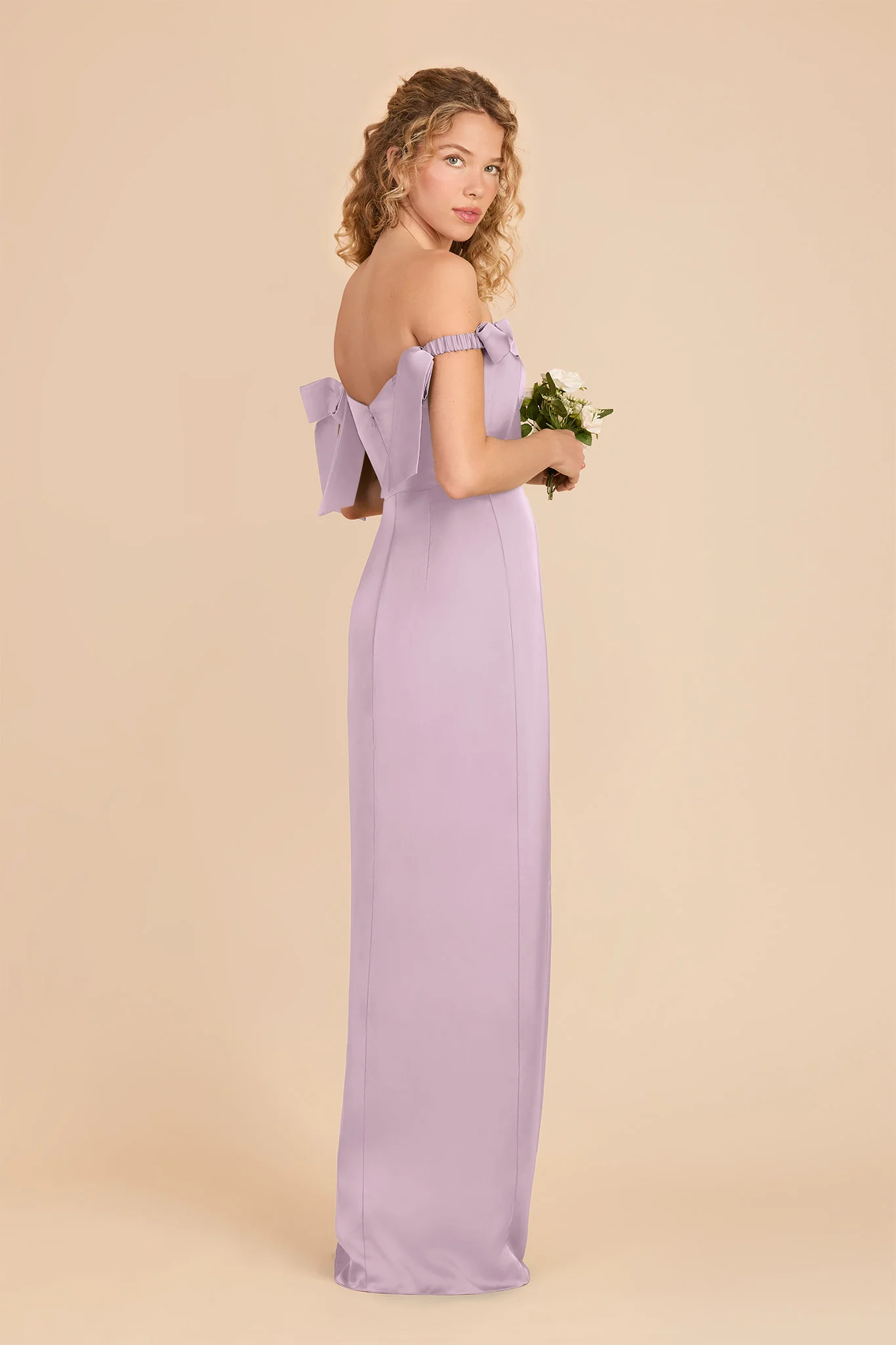 Sharon Matte Satin Dress - Lavender - Image 3