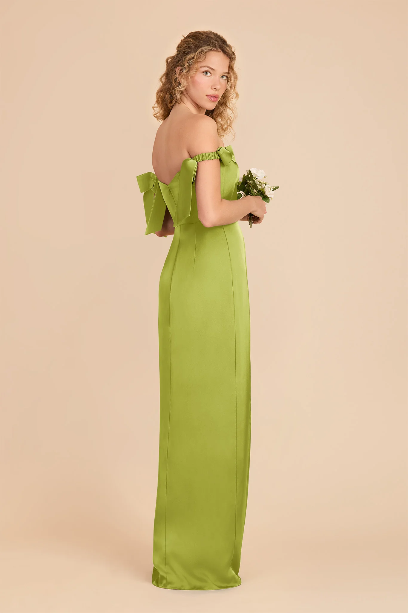 Sharon Matte Satin Dress - Matcha - Image 3
