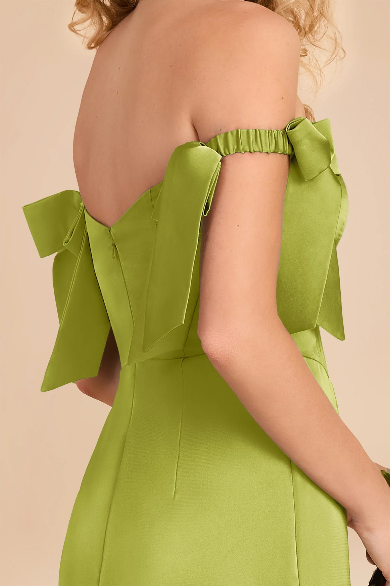 Sharon Matte Satin Dress - Matcha - Image 4