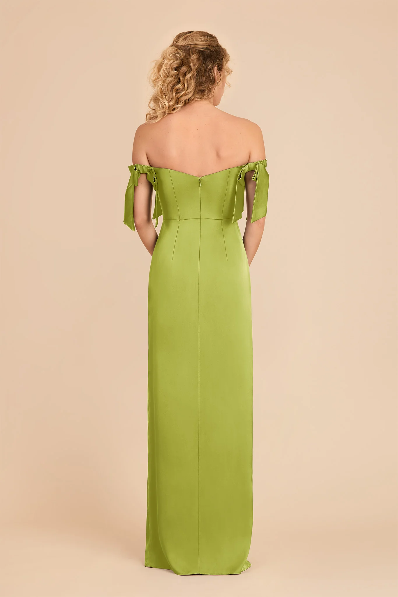 Sharon Matte Satin Dress - Matcha - Image 5