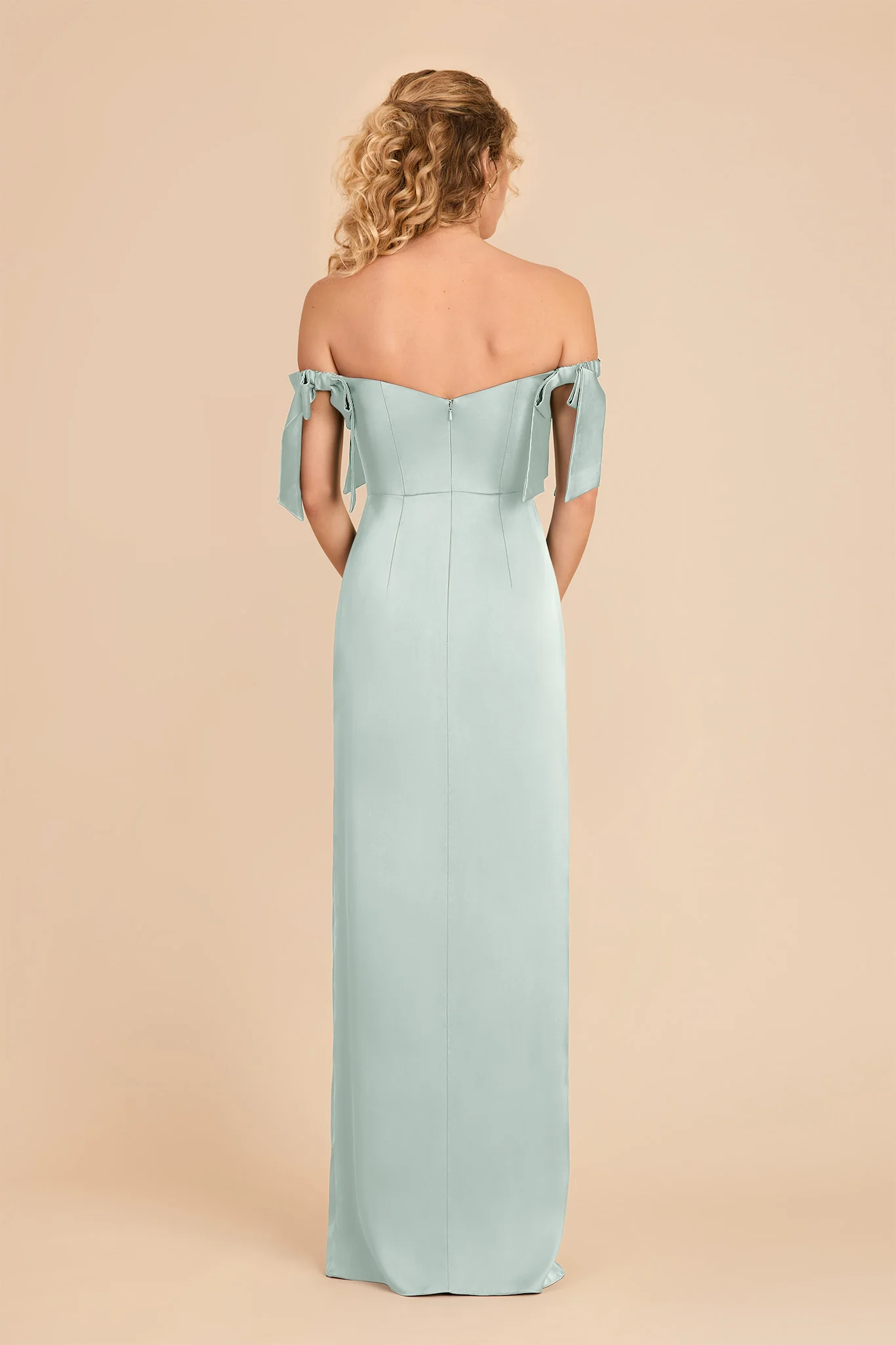 Sharon Matte Satin Dress - Mint - Image 5