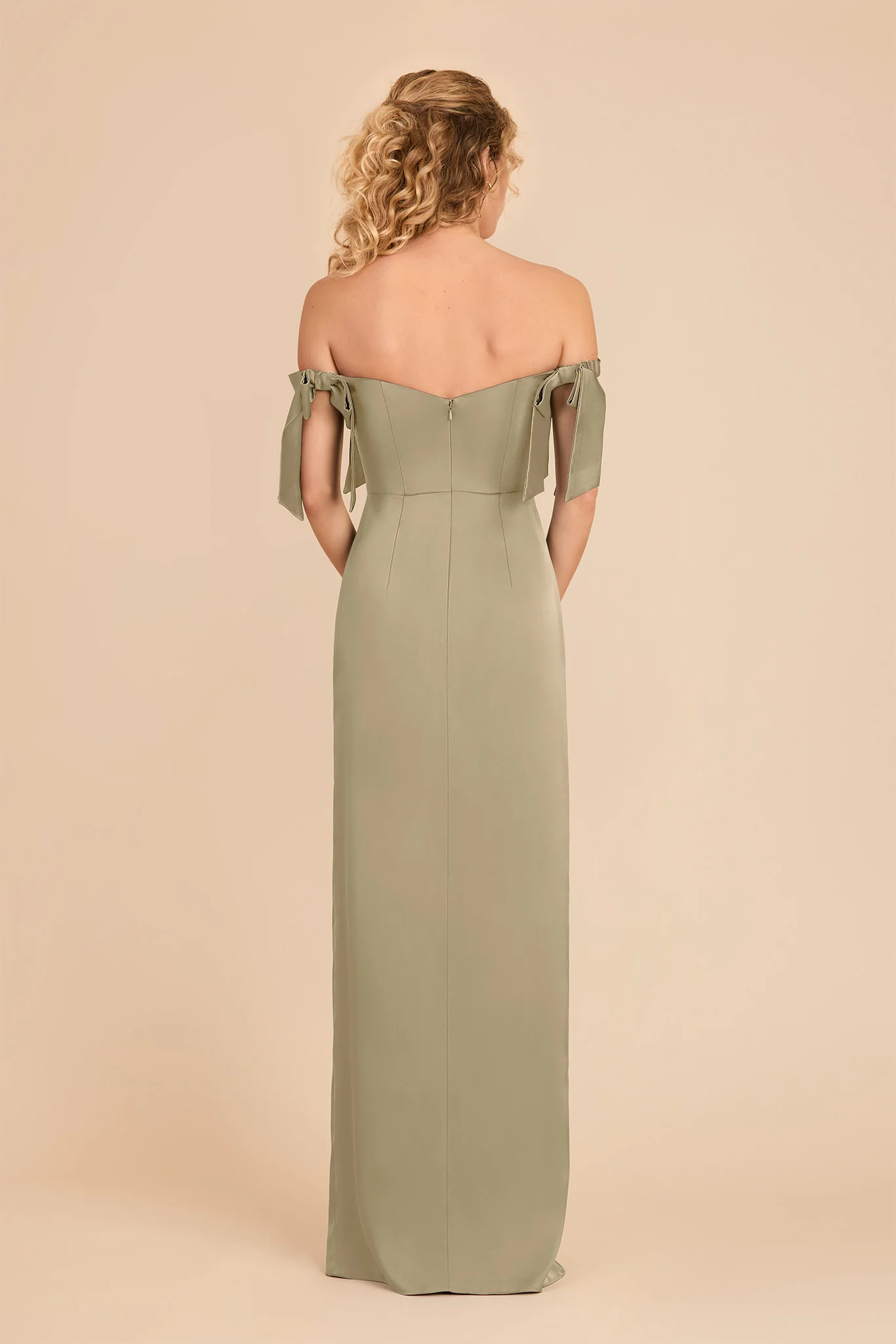 Sharon Matte Satin Dress - Moss Green - Image 5