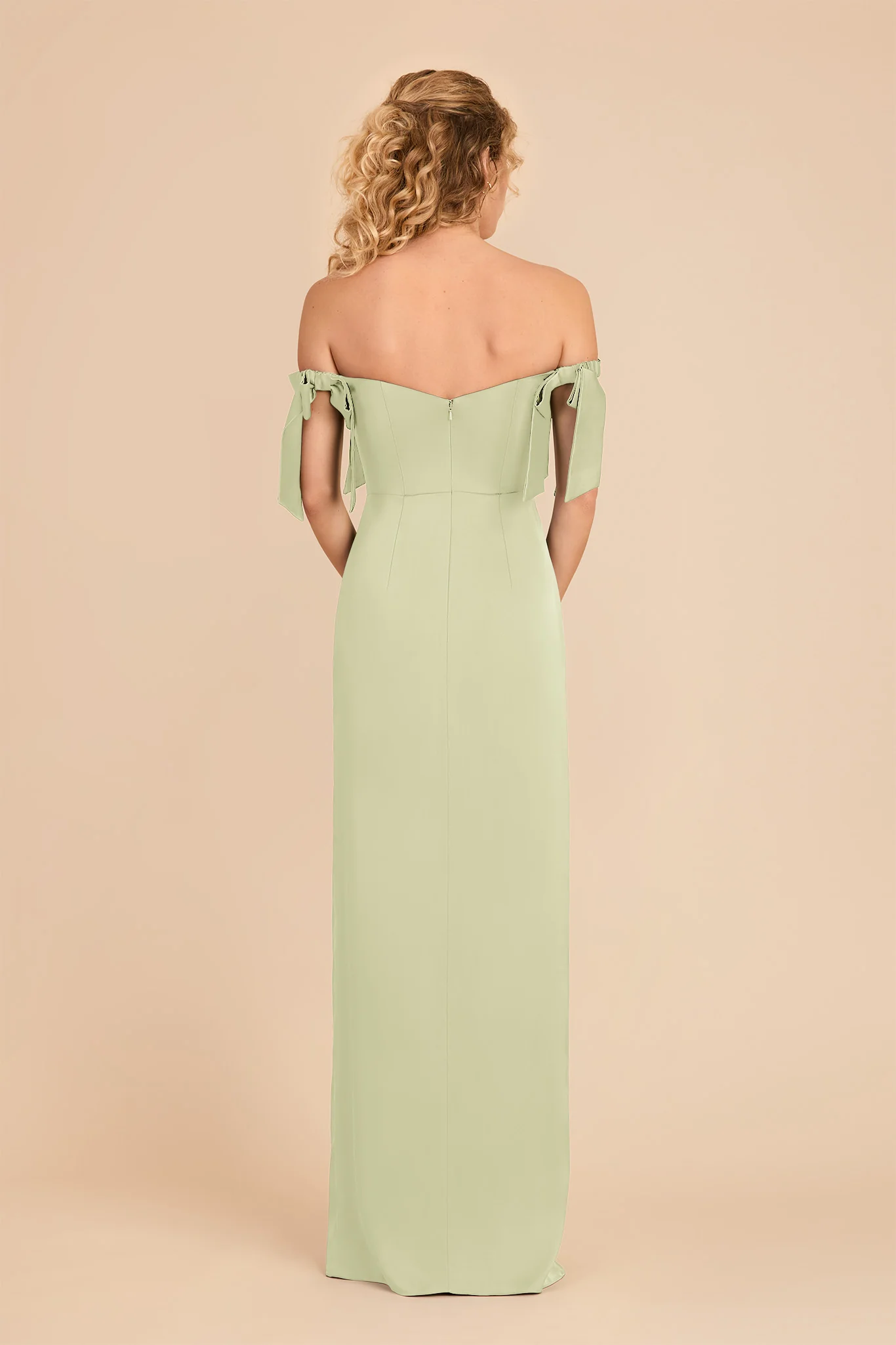 Sharon Matte Satin Dress - Pale Pistachio - Image 5