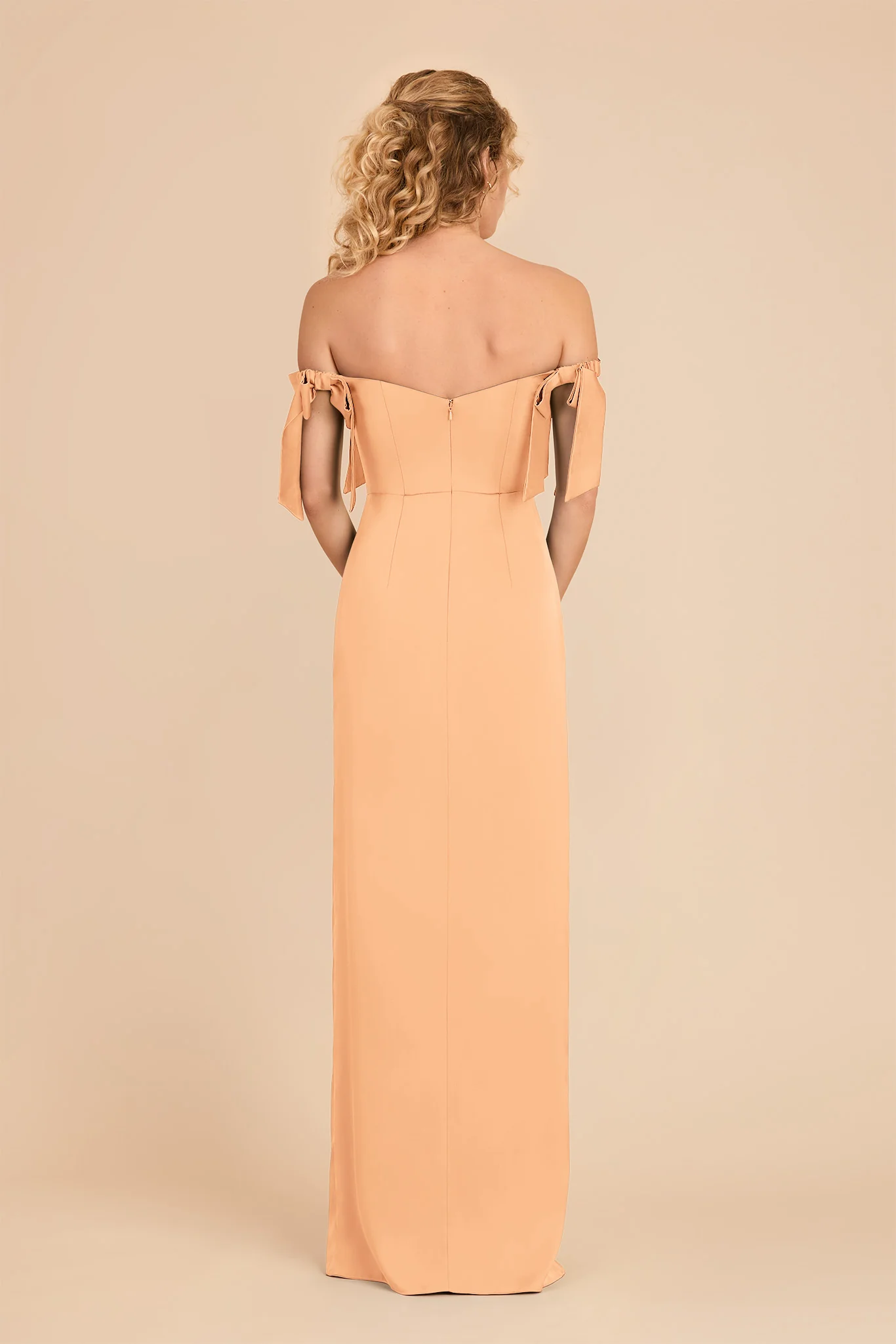 Sharon Matte Satin Dress - Peach - Image 5