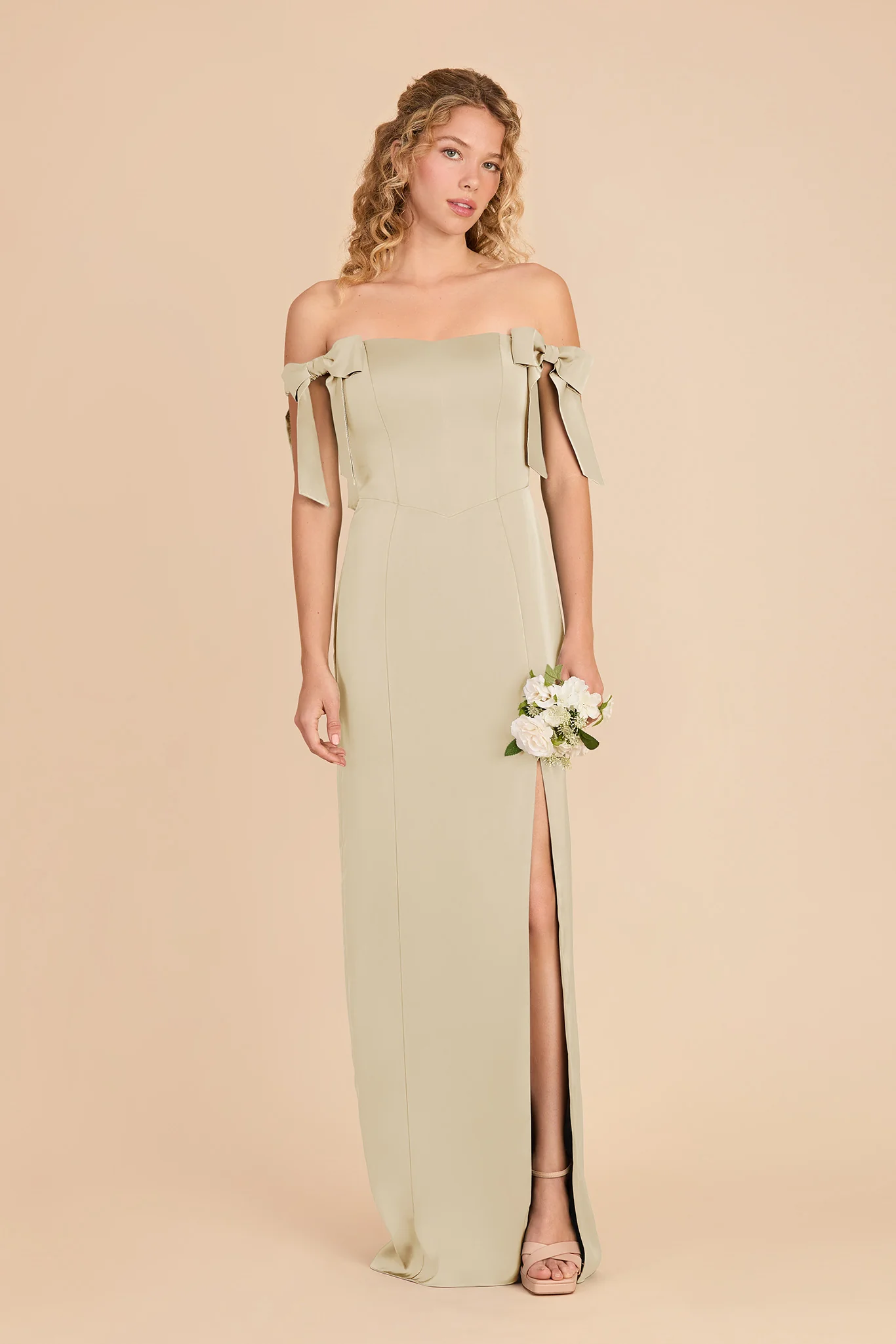 Sharon Matte Satin Dress - Prosecco
