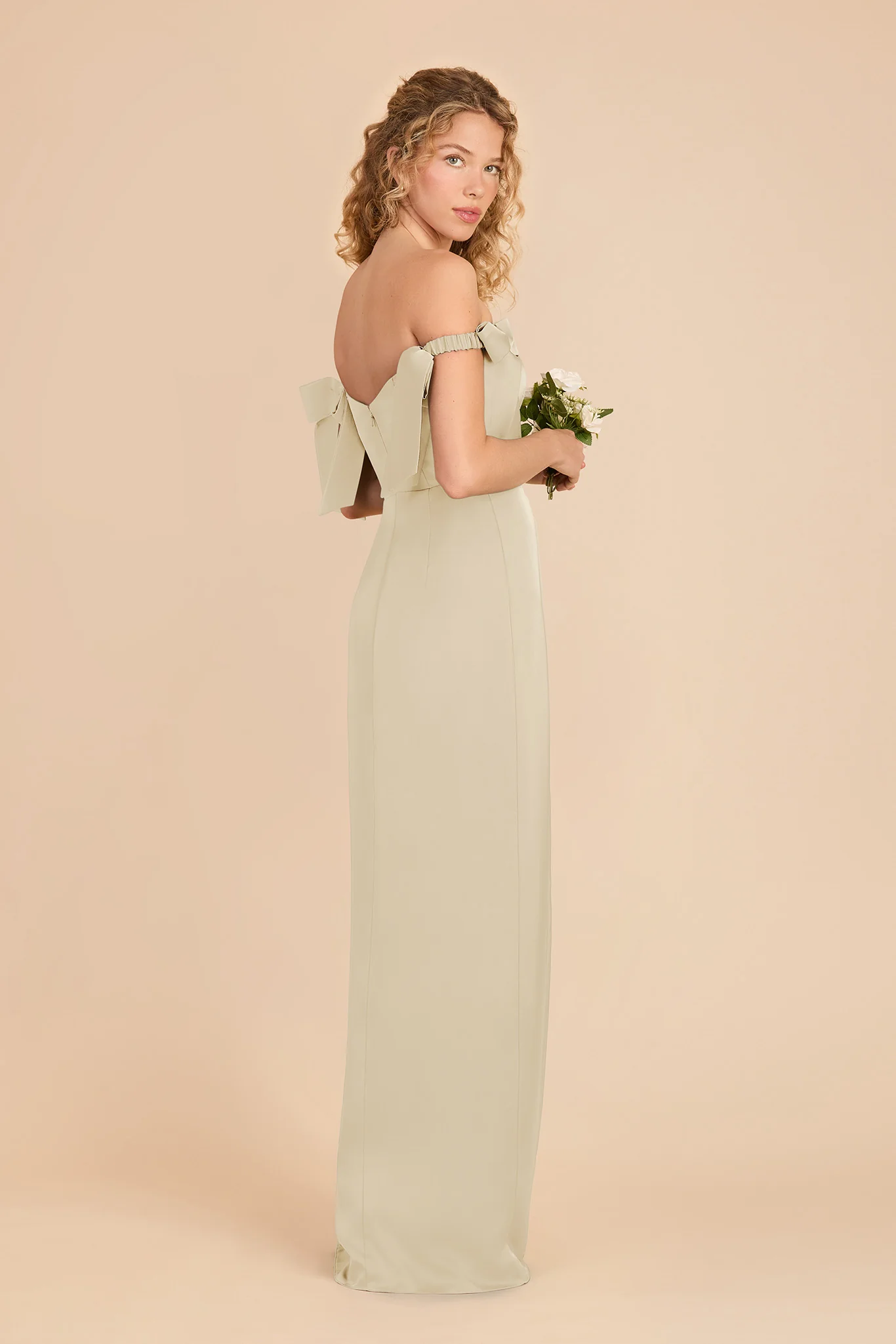 Sharon Matte Satin Dress - Prosecco - Image 3