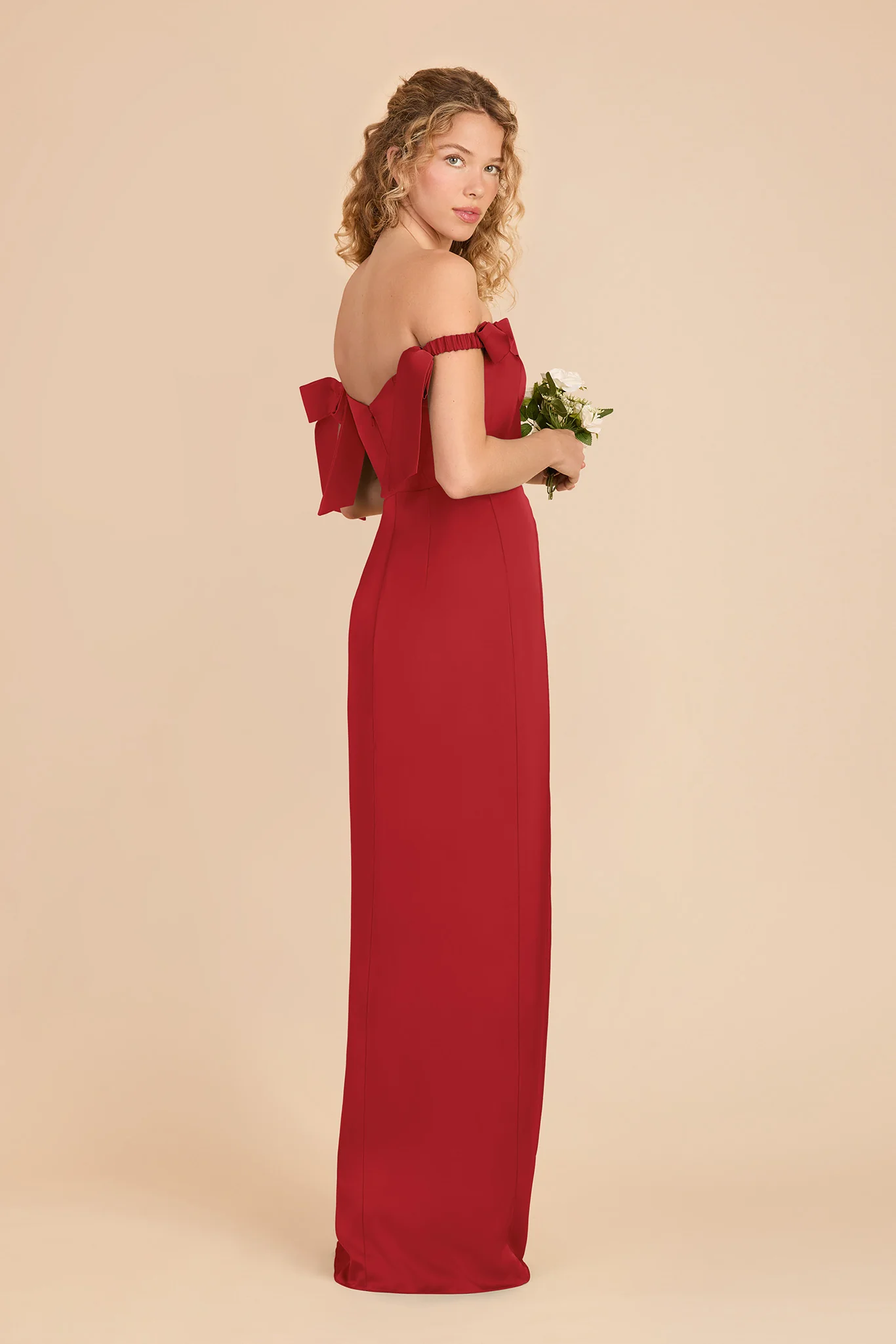 Sharon Matte Satin Dress - Ruby Red - Image 3