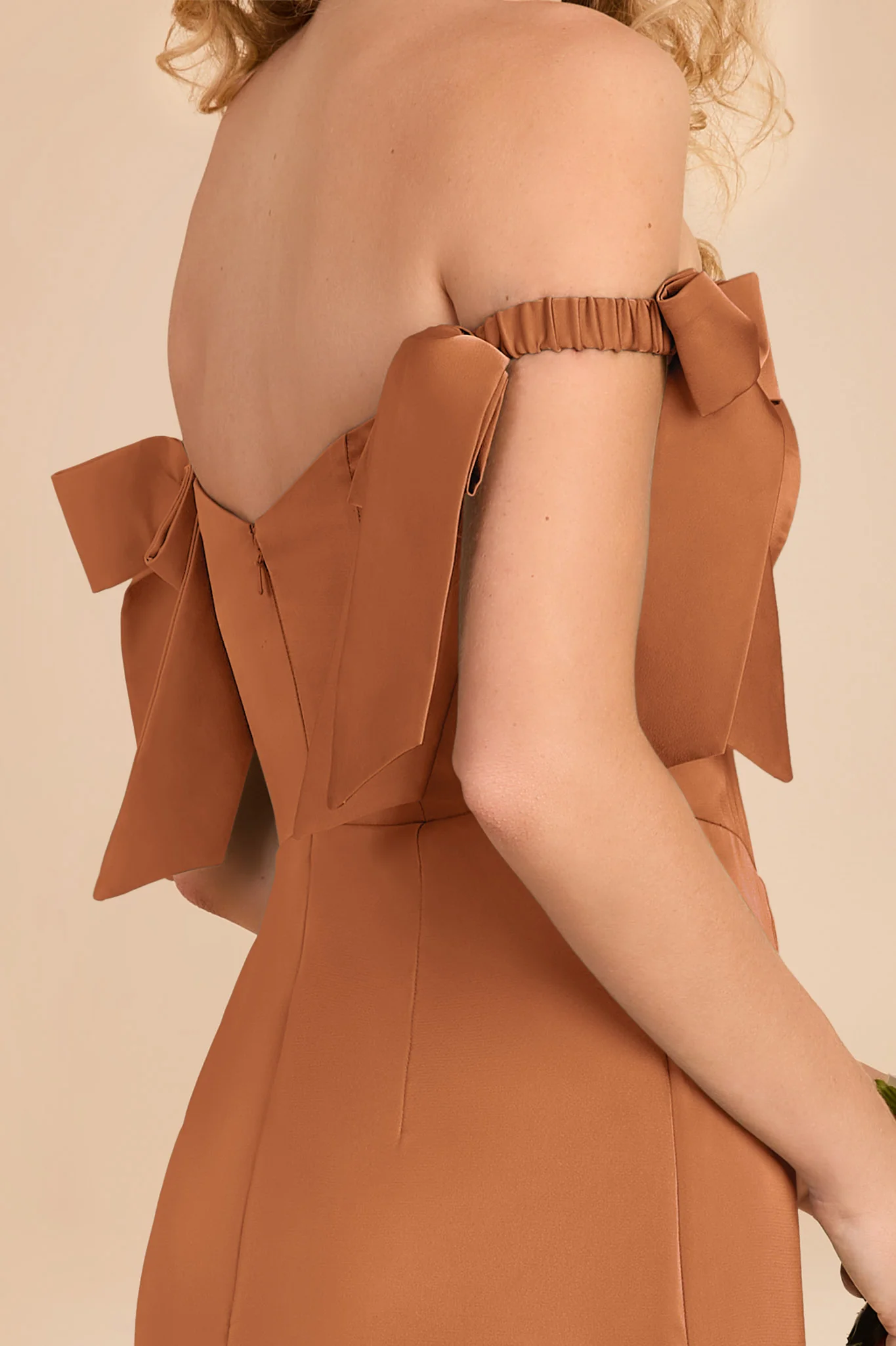 Sharon Matte Satin Dress - Rust - Image 4