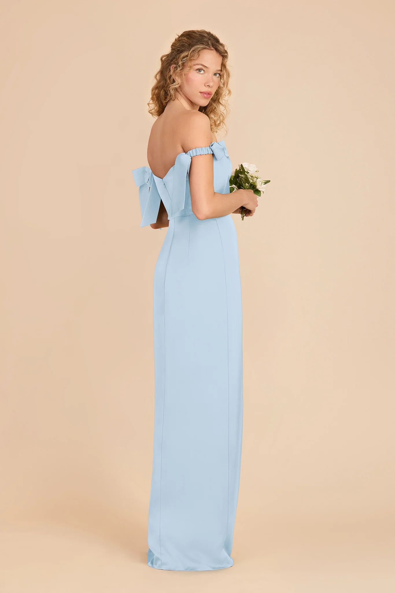 Sharon Matte Satin Dress - Sky Blue - Image 3