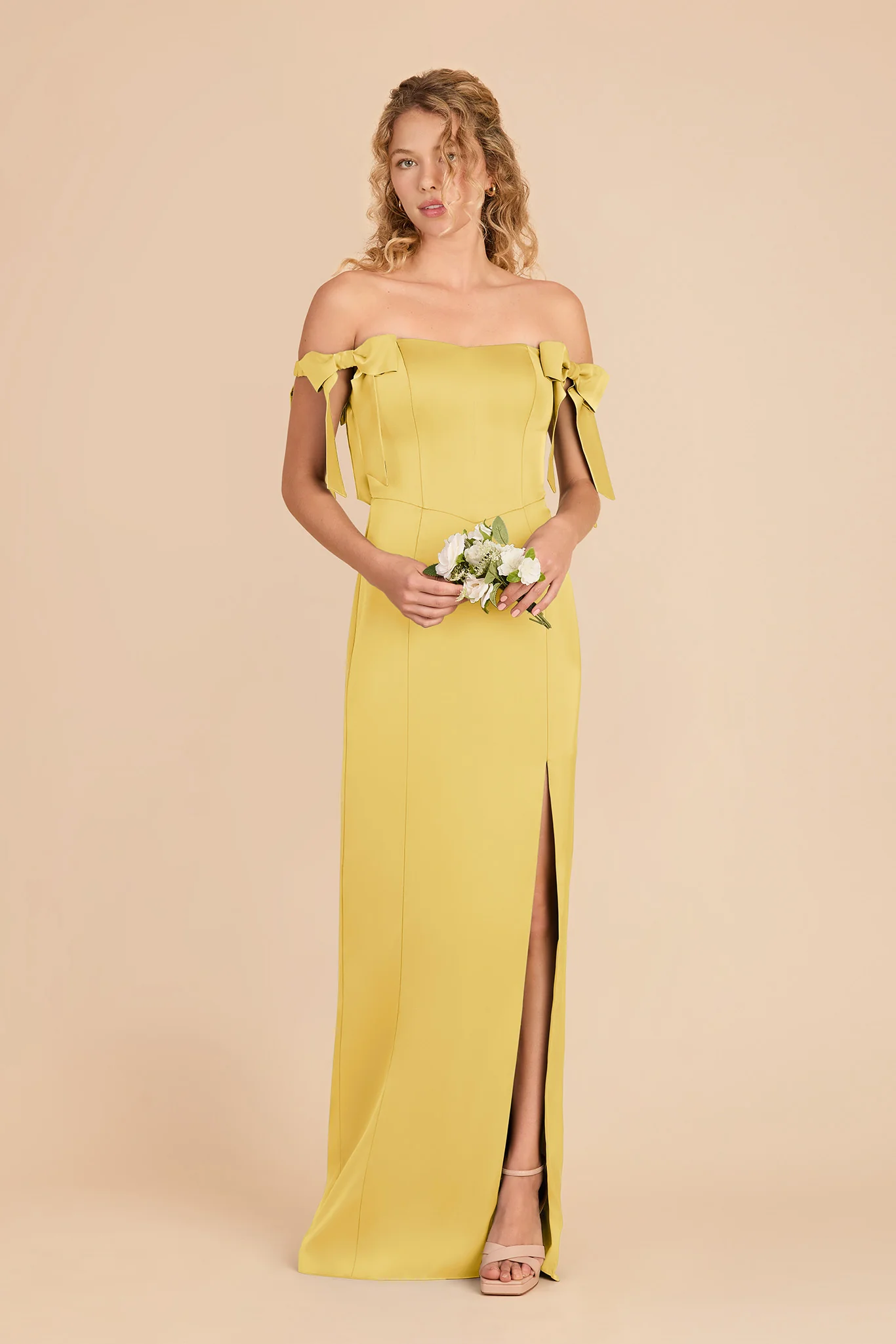 Sharon Matte Satin Dress - Sunflower Yellow - Image 7