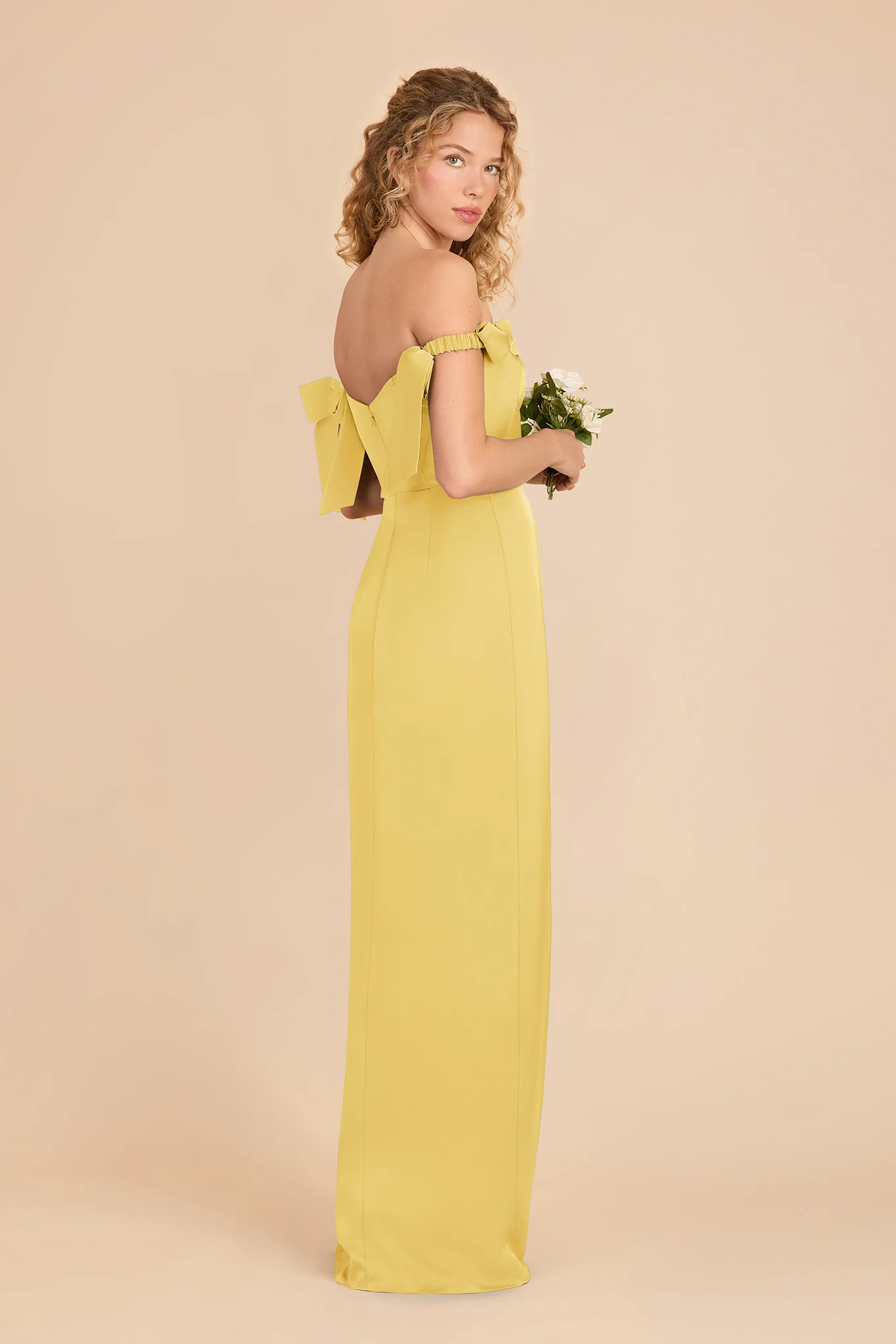 Sharon Matte Satin Dress - Sunflower Yellow - Image 8