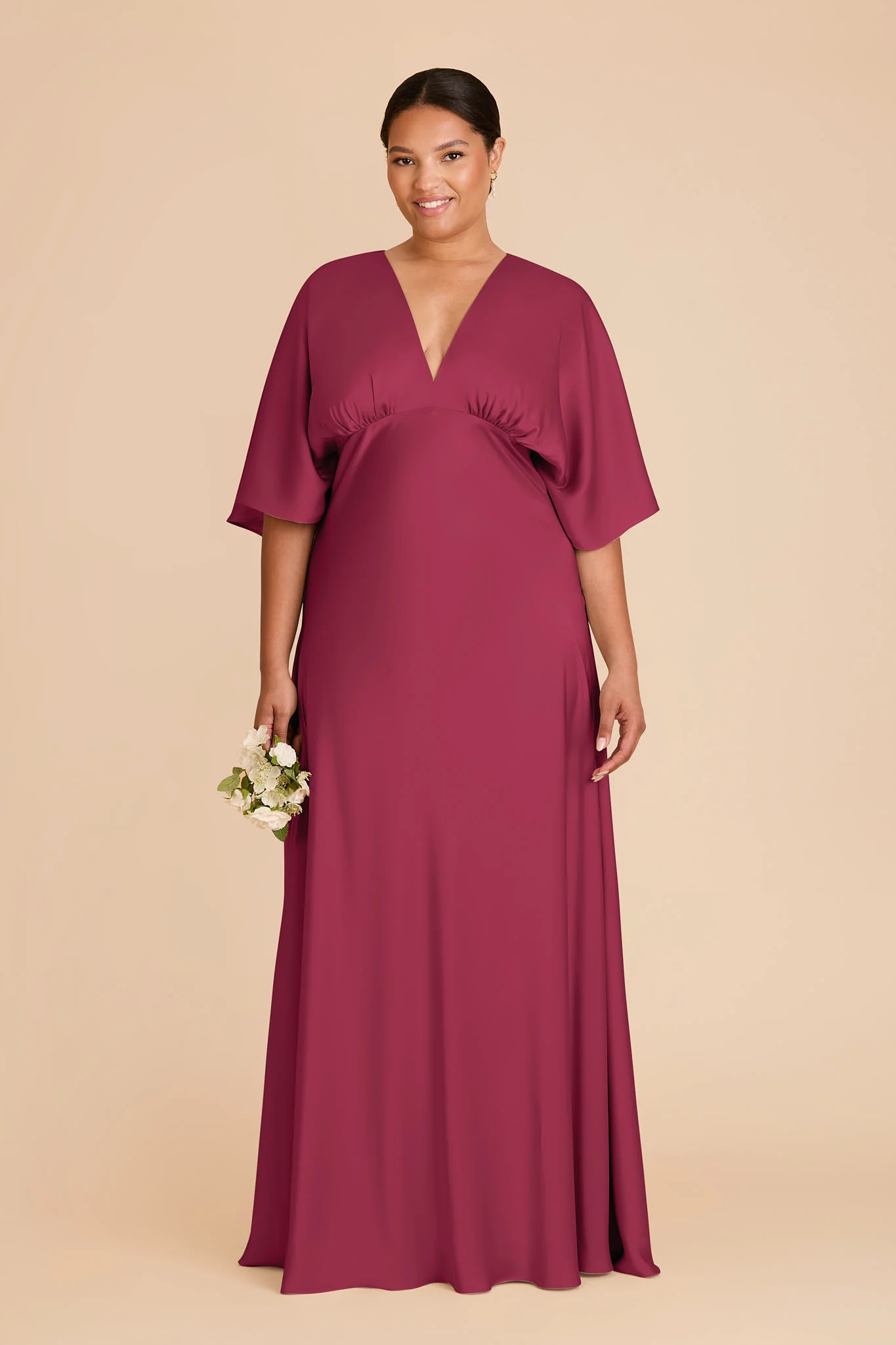Shyla Matte Satin Dress - Berry - Image 2