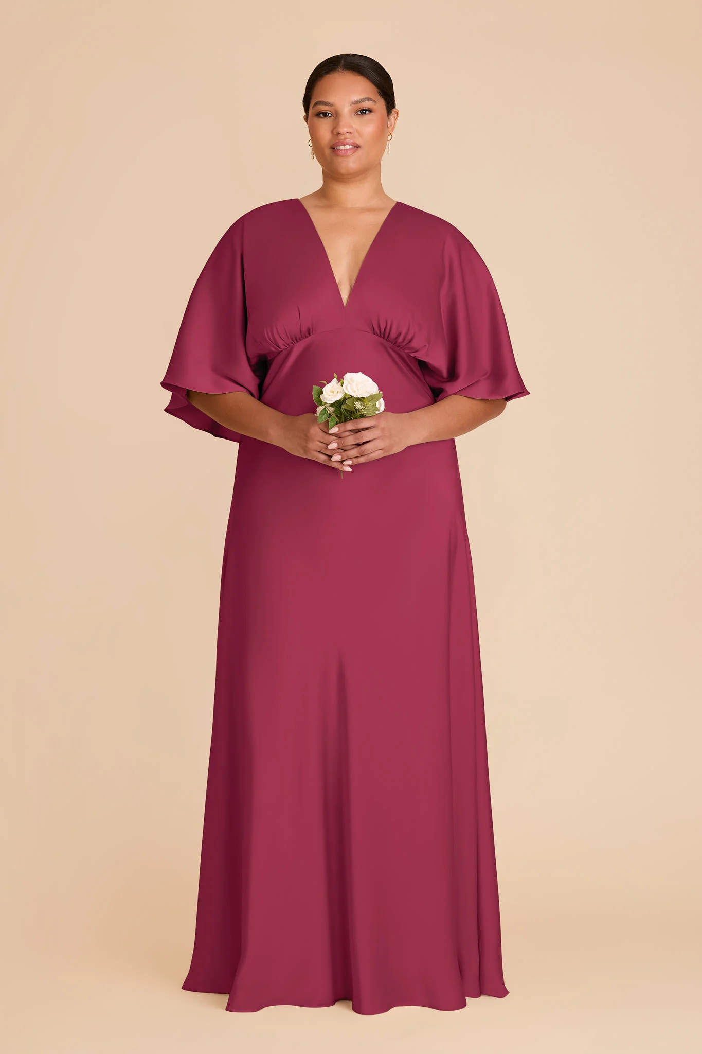 Shyla Matte Satin Dress - Berry - Image 6