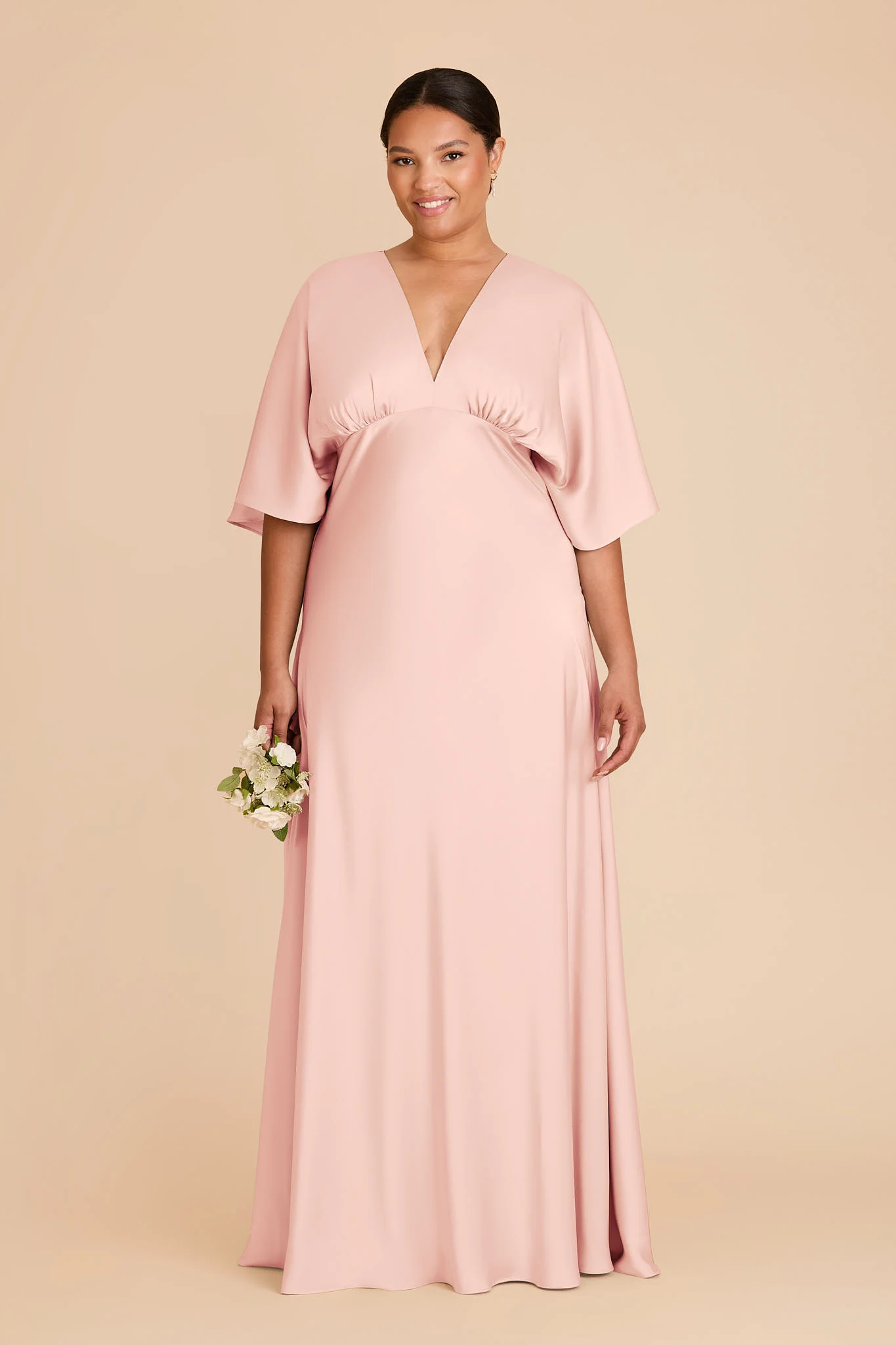 Shyla Matte Satin Dress - Blush Pink - Image 2