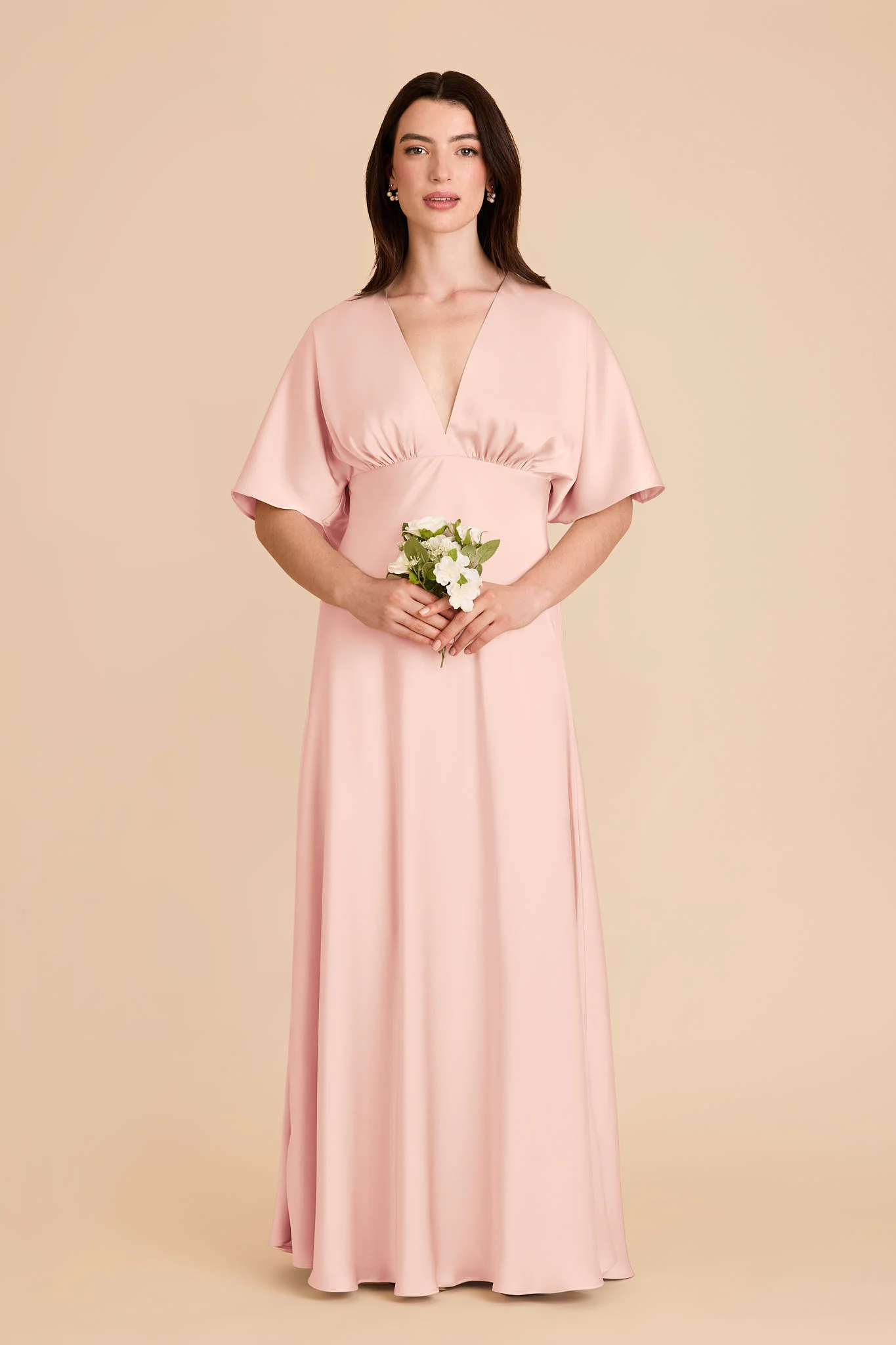 Shyla Matte Satin Dress - Blush Pink - Image 3