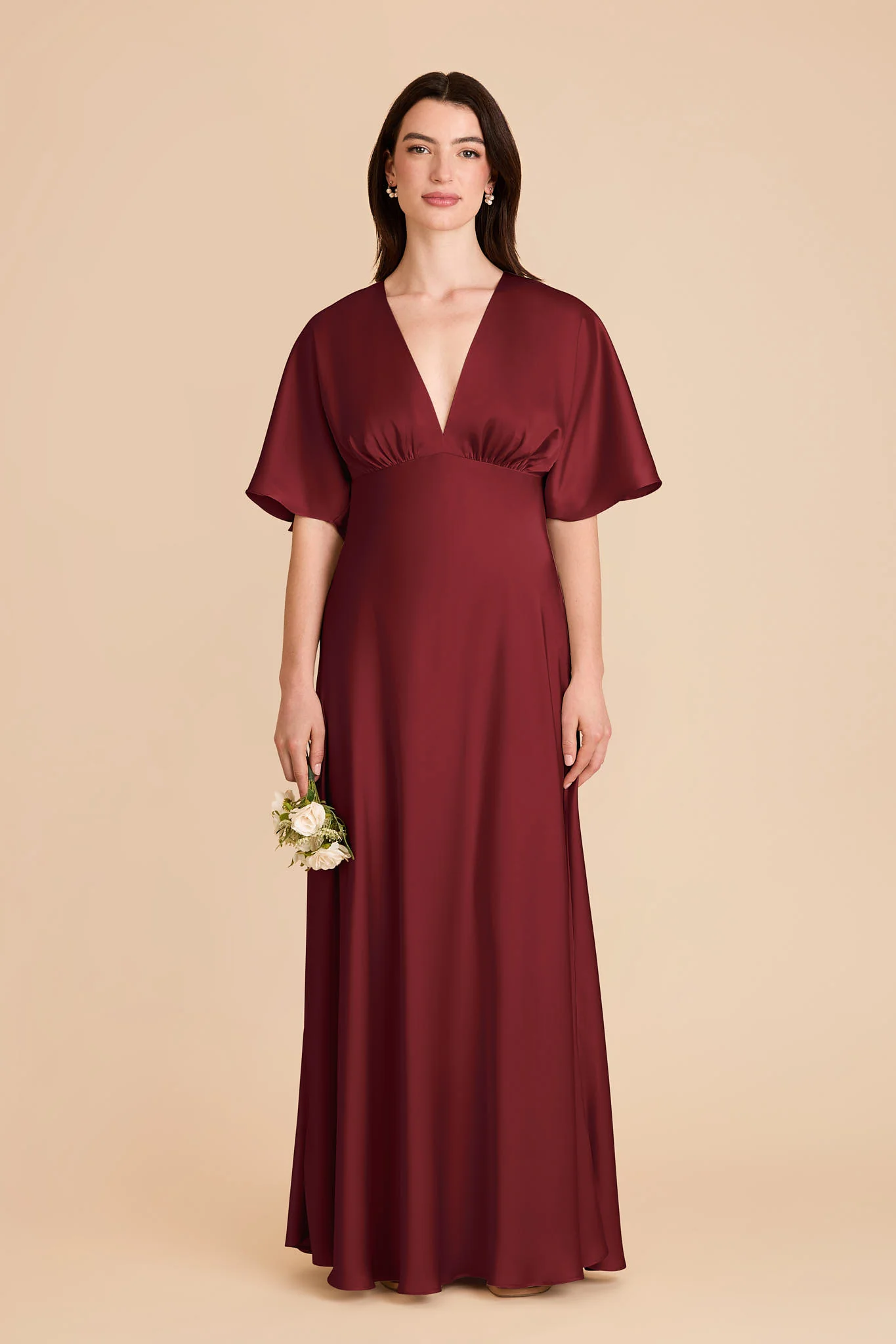 Shyla Matte Satin Dress - Burgundy