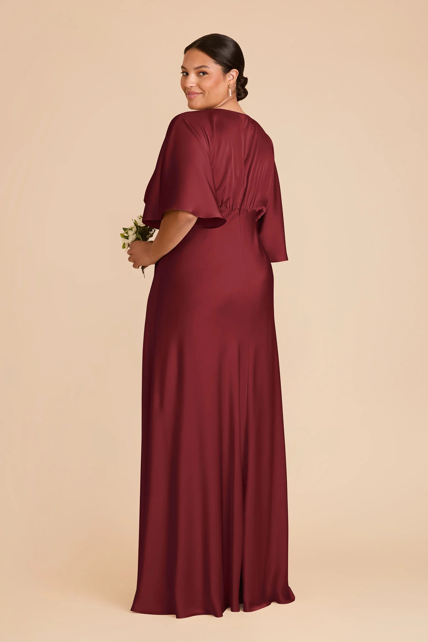 Shyla Matte Satin Dress - Burgundy - Image 7