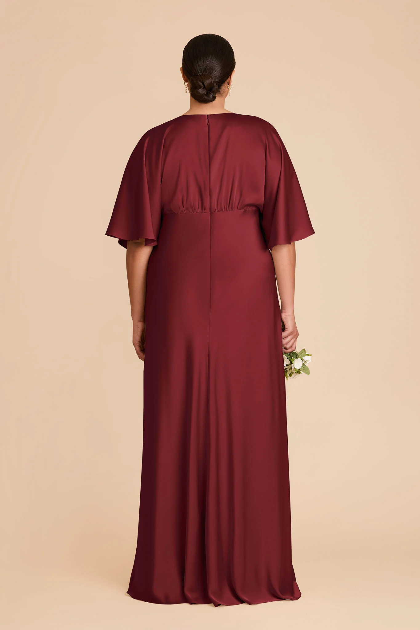 Shyla Matte Satin Dress - Burgundy - Image 8