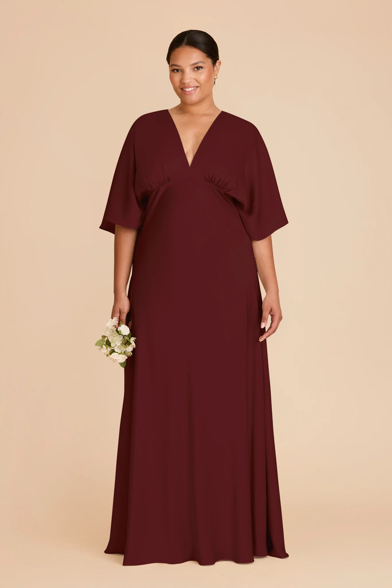 Shyla Matte Satin Dress - Cabernet