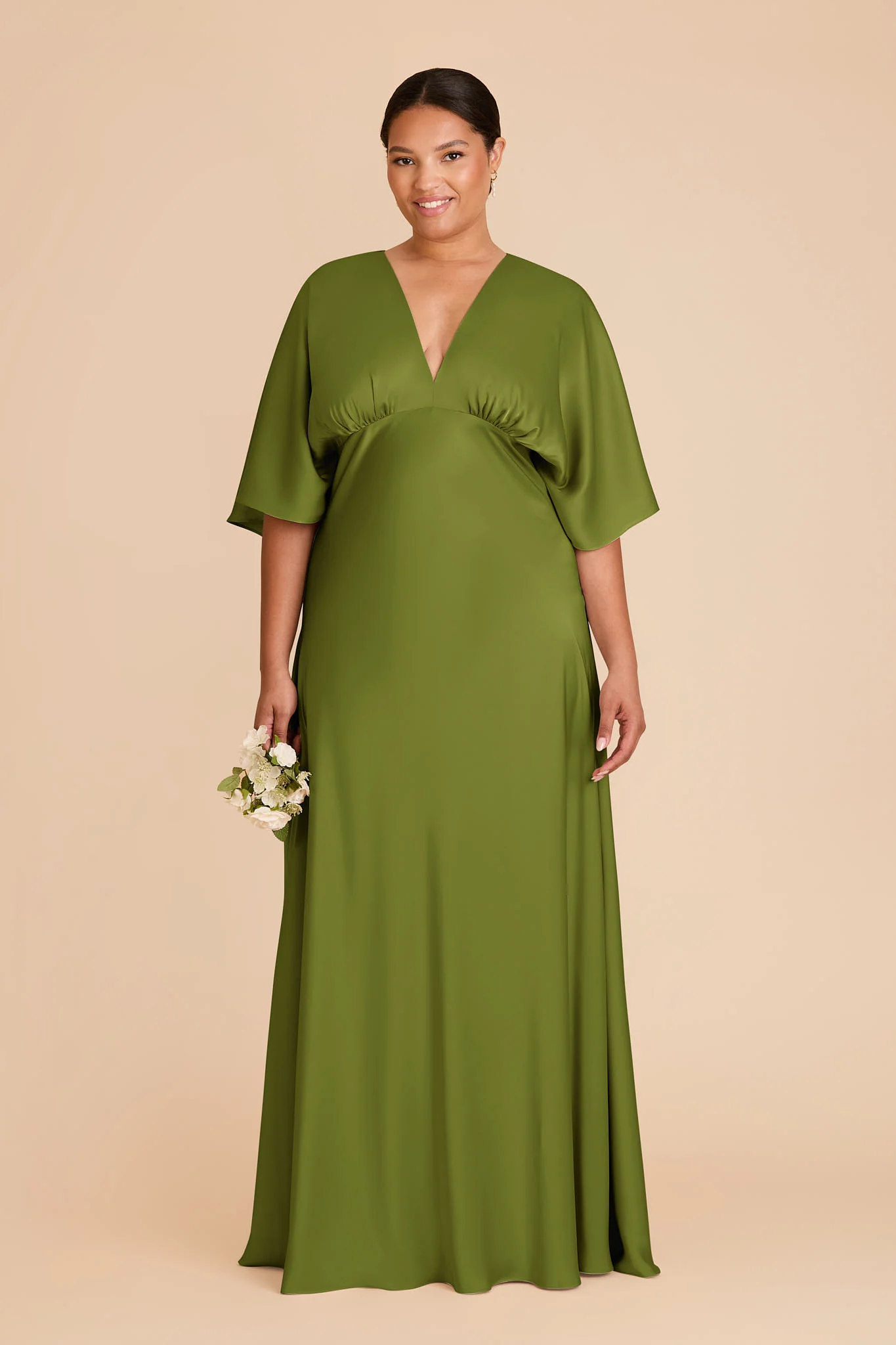 Shyla Matte Satin Dress - Cactus - Image 2