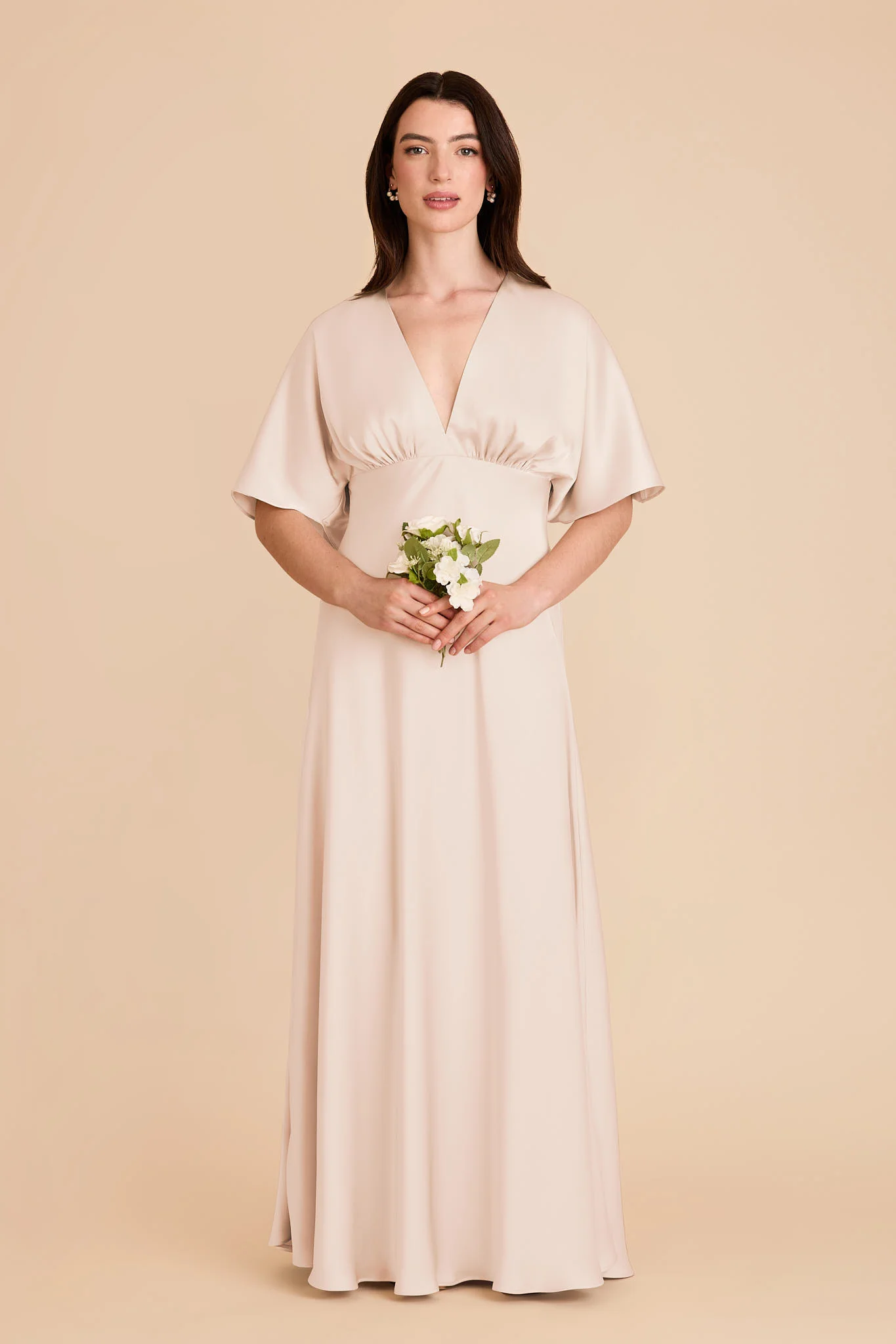 Shyla Matte Satin Dress - Champagne - Image 3