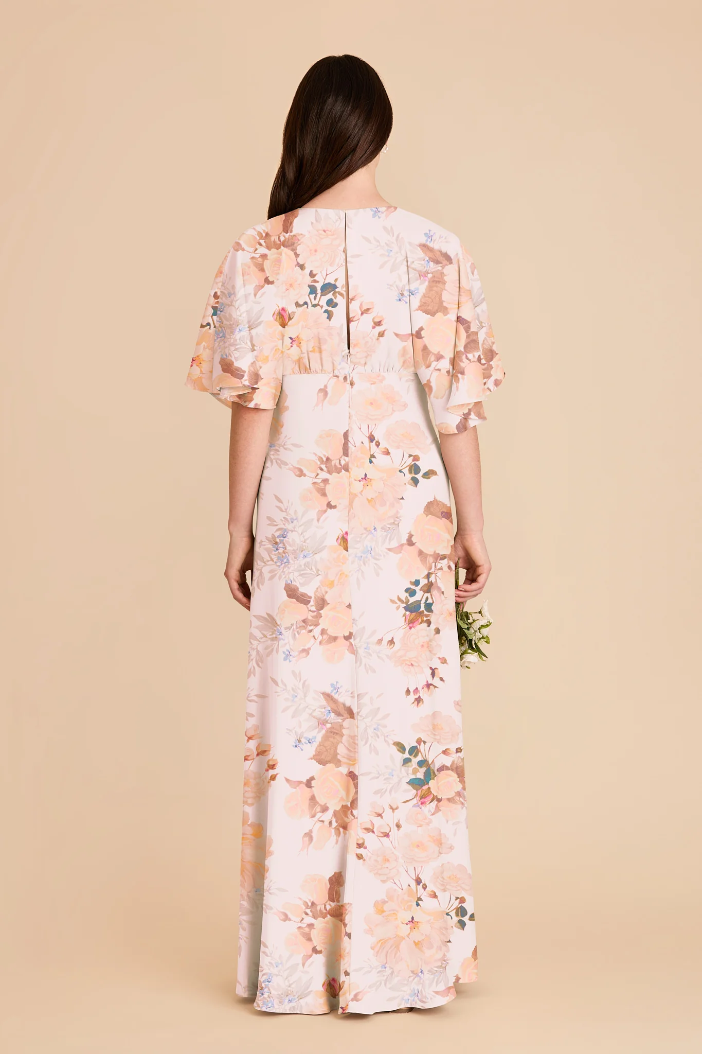Shyla Matte Satin Dress - Champagne Cascadia Bouquet - Image 2