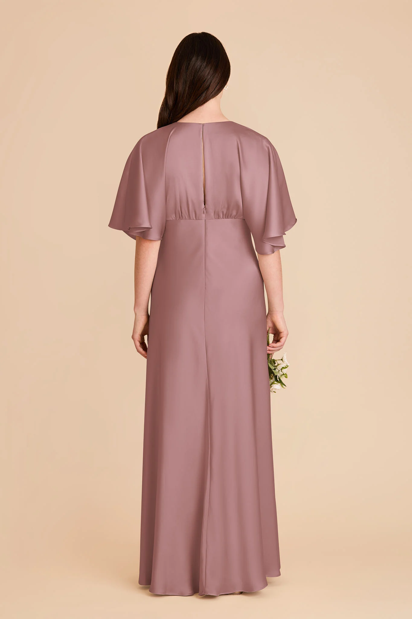 Shyla Matte Satin Dress - Dark Mauve - Image 5