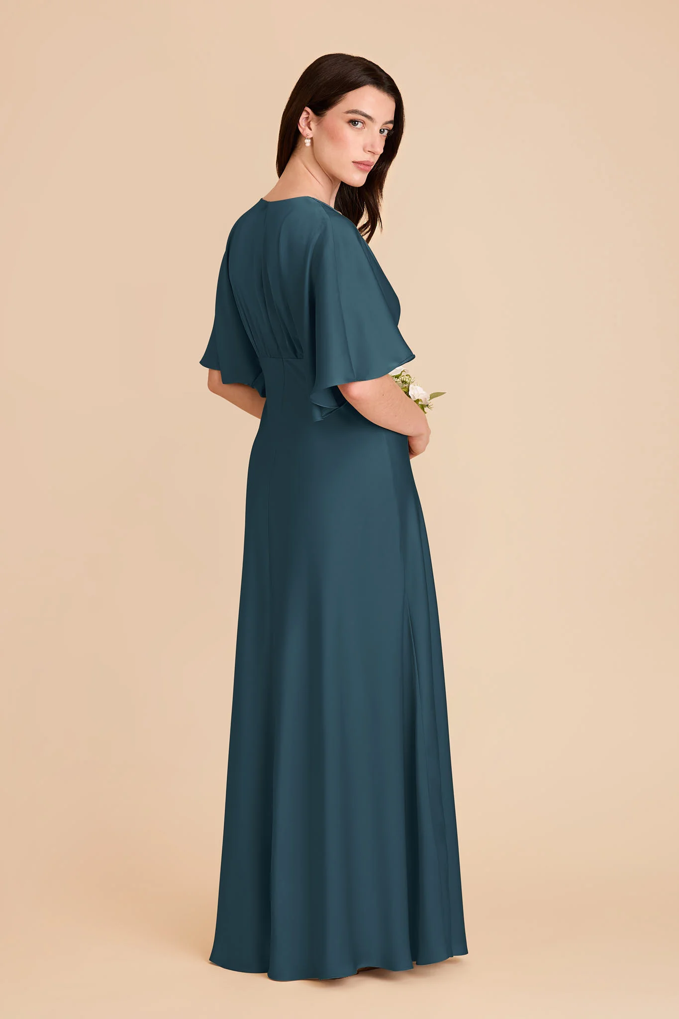 Shyla Matte Satin Dress - Dark Teal - Image 4