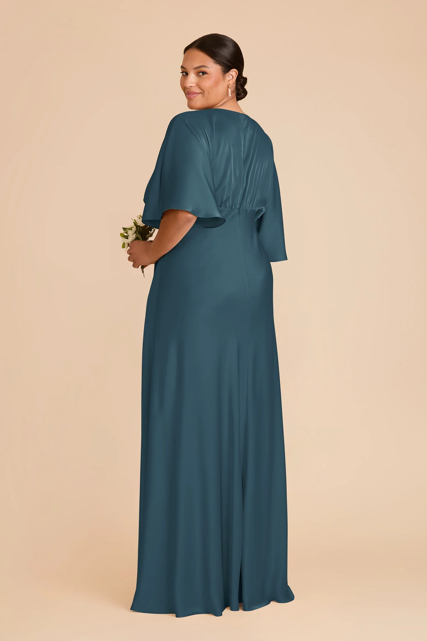 Shyla Matte Satin Dress - Dark Teal - Image 7