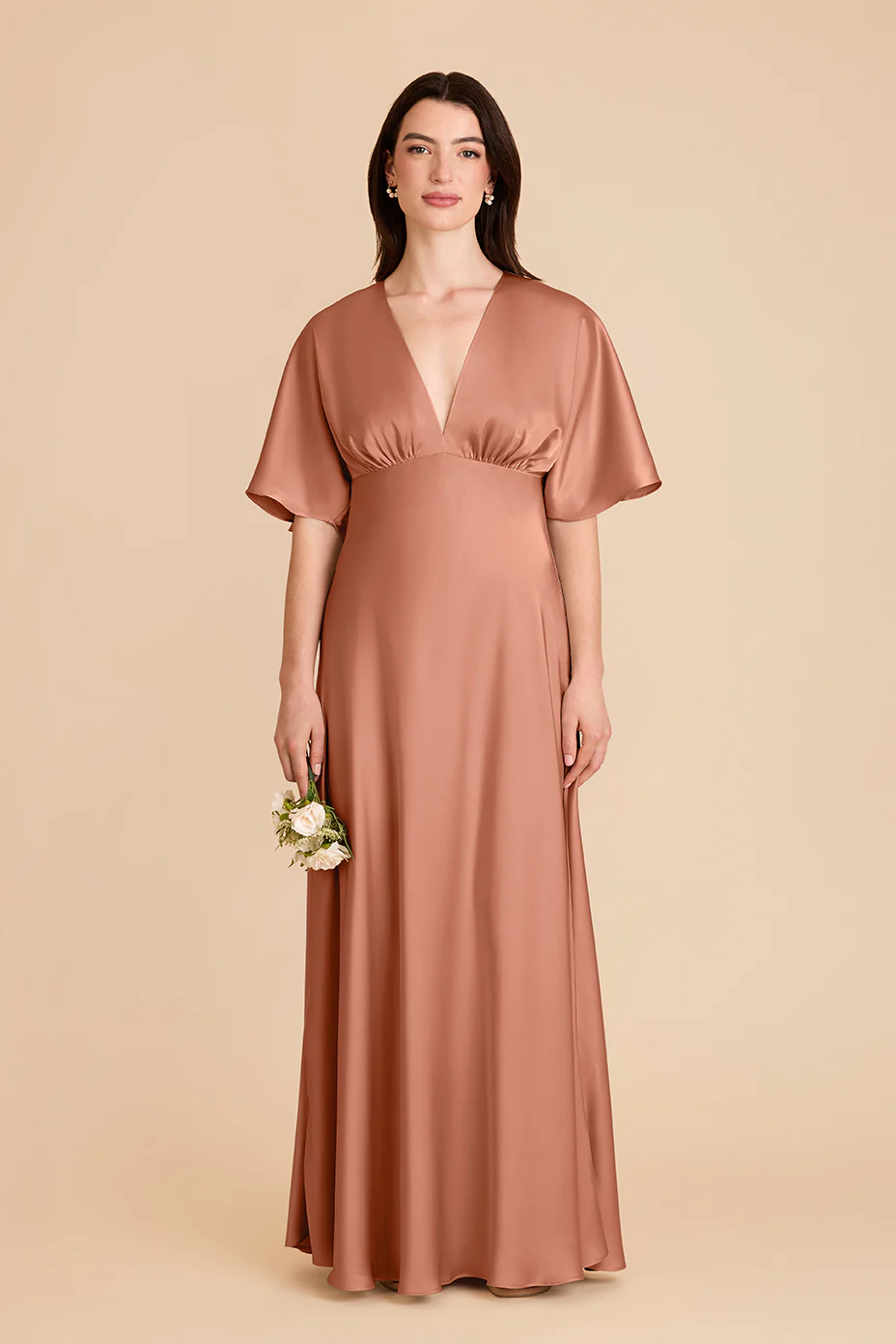 Shyla Matte Satin Dress - Desert Rose - Image 3