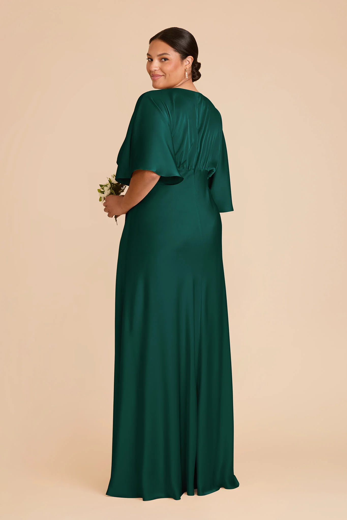 Shyla Matte Satin Dress - Emerald - Image 7