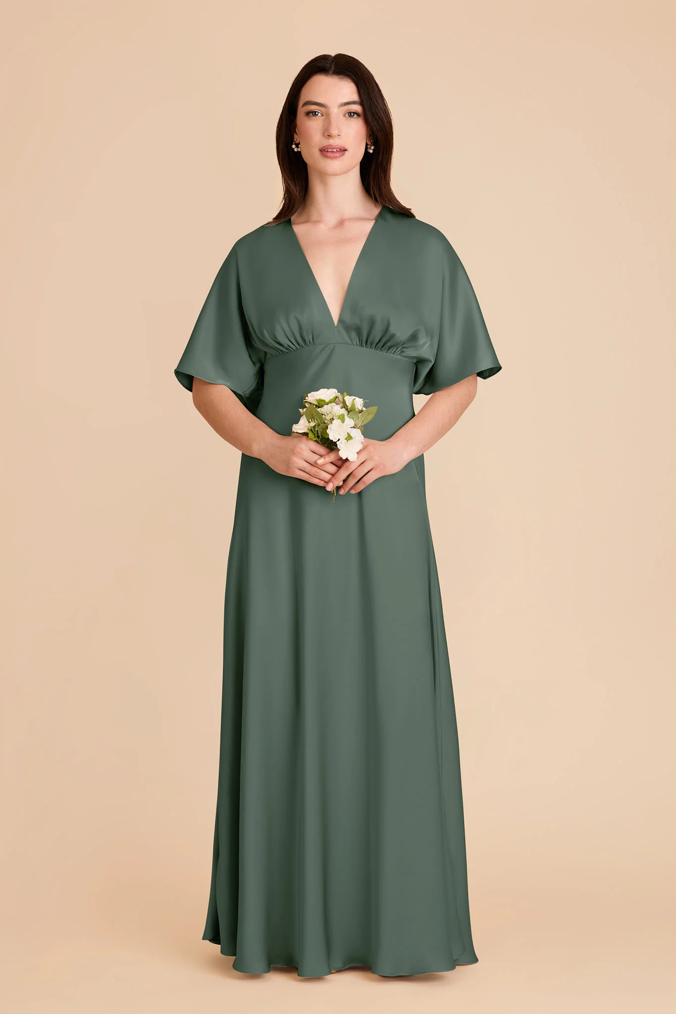 Shyla Matte Satin Dress - Eucalyptus - Image 3