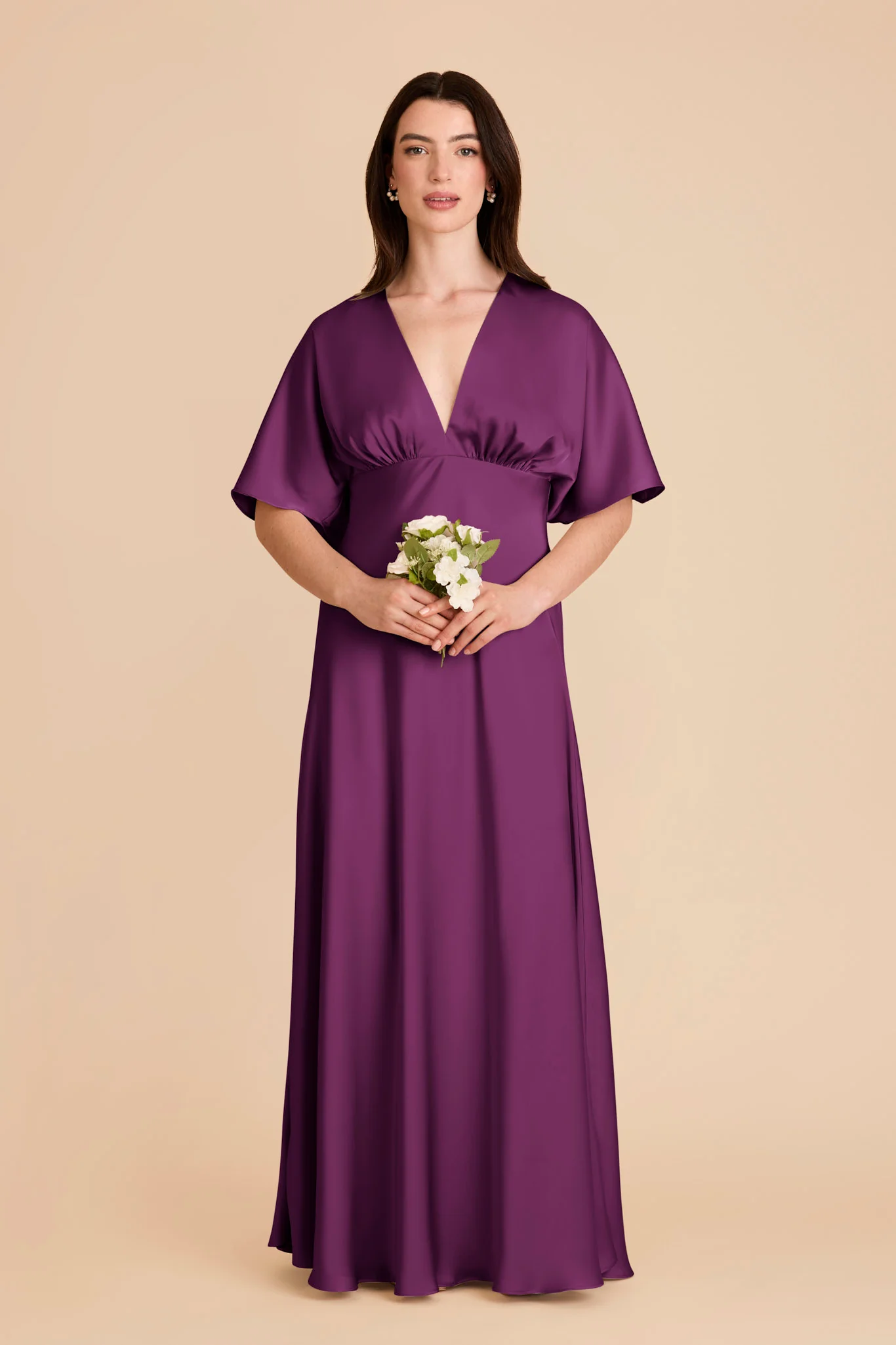 Shyla Matte Satin Dress - Fig - Image 3