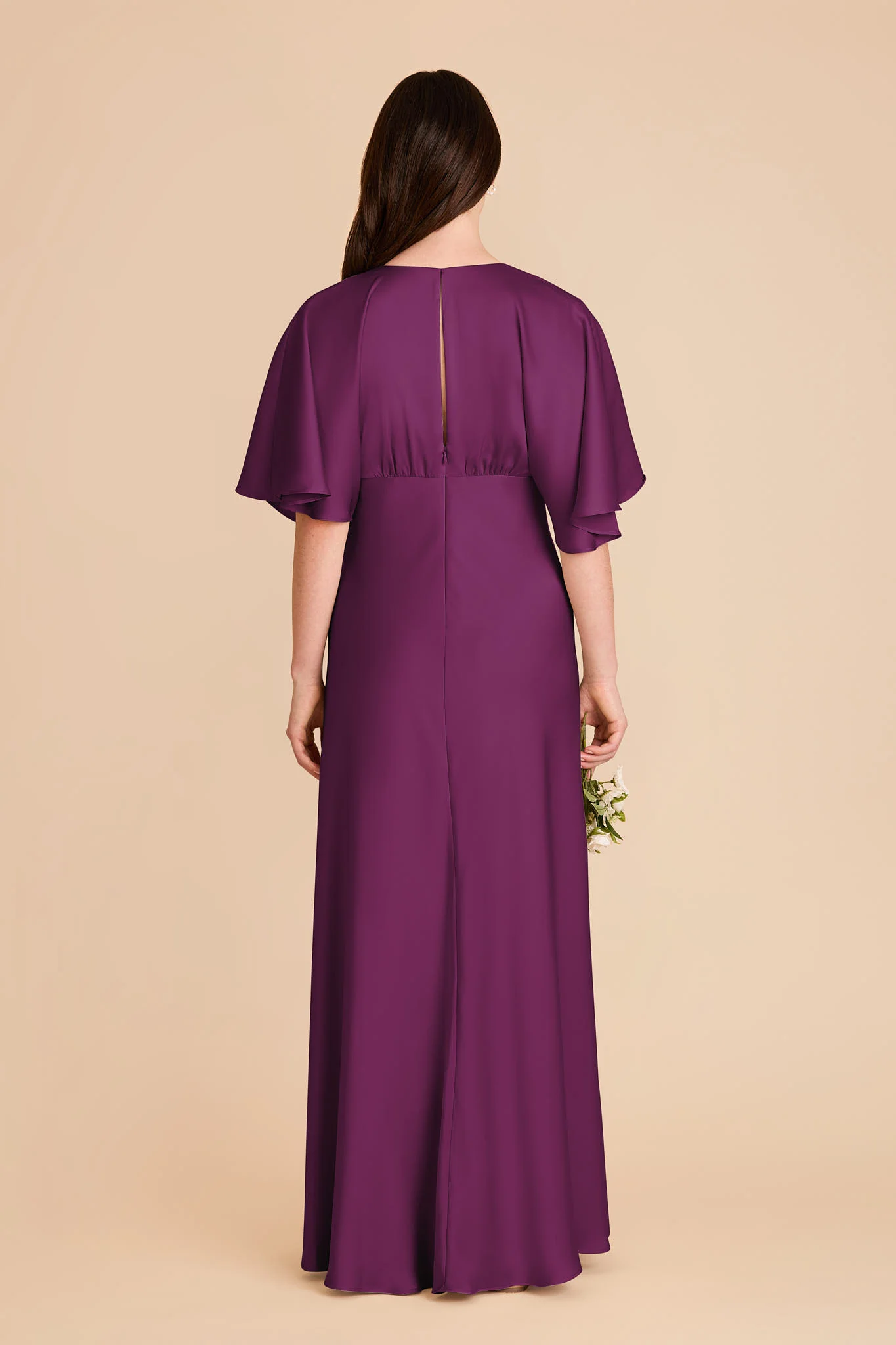 Shyla Matte Satin Dress - Fig - Image 5