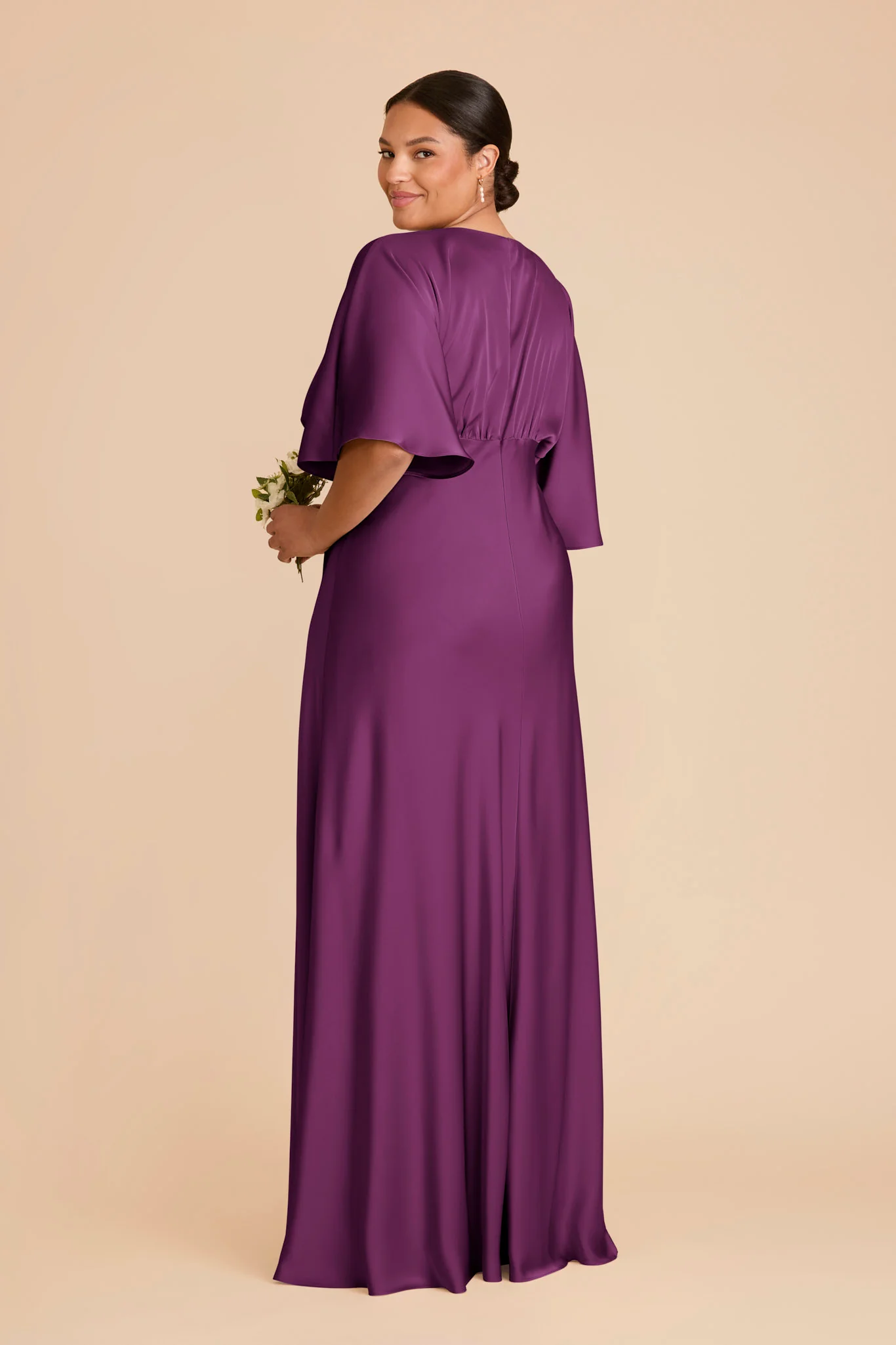 Shyla Matte Satin Dress - Fig - Image 7
