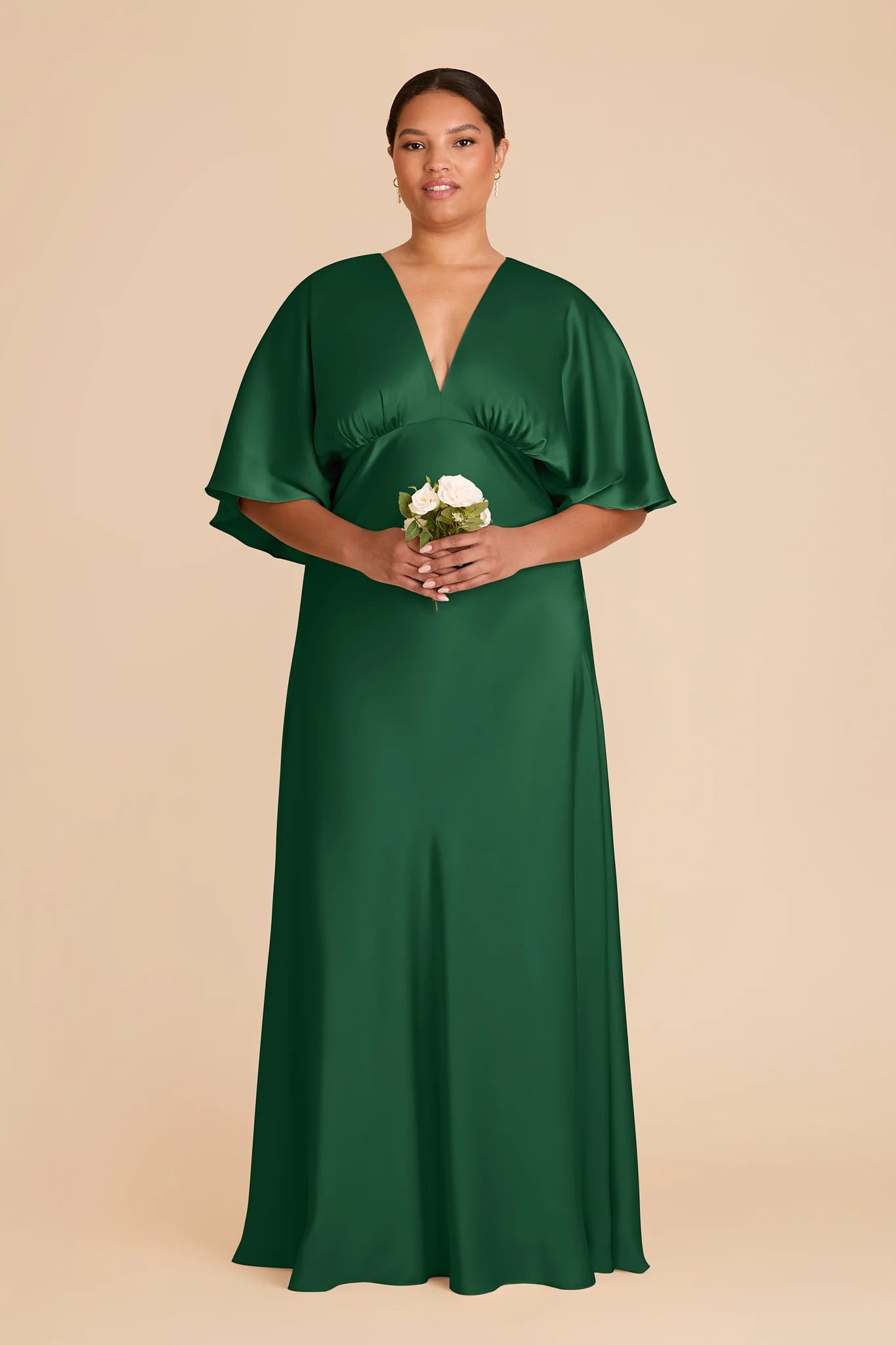 Shyla Matte Satin Dress - Forest Green - Image 6