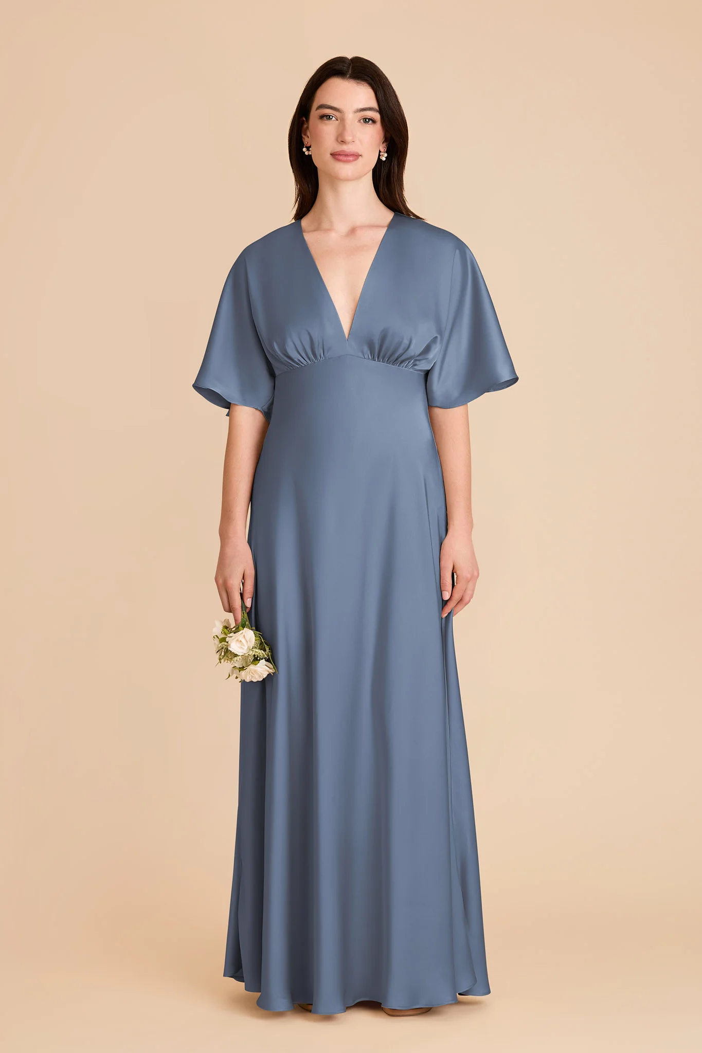 Shyla Matte Satin Dress - French Blue - Image 3