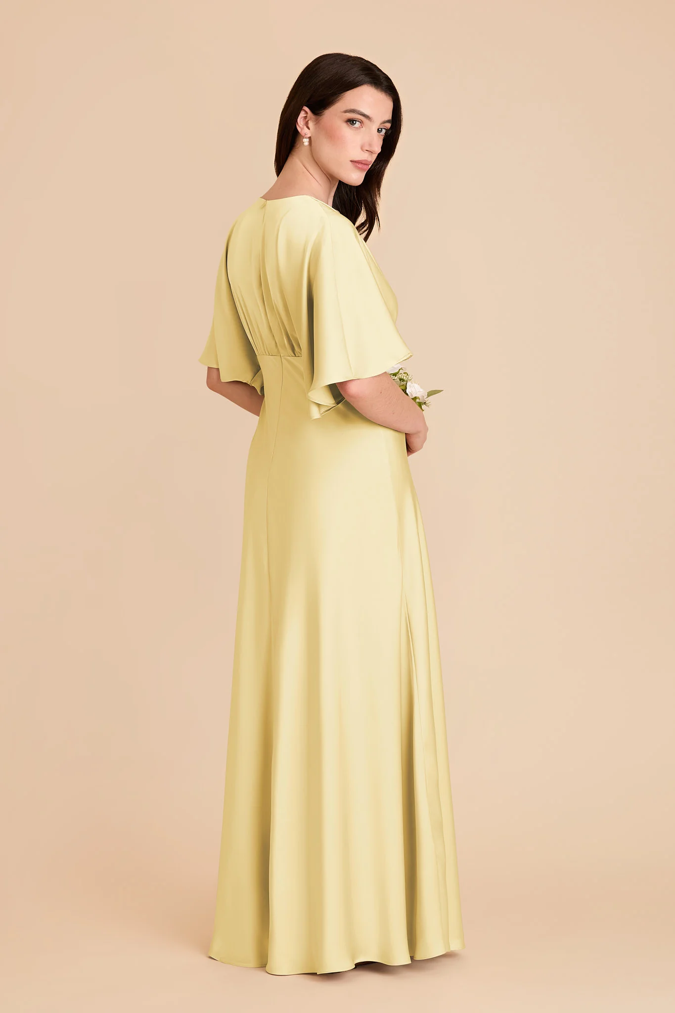 Shyla Matte Satin Dress - Lemon Sorbet - Image 4