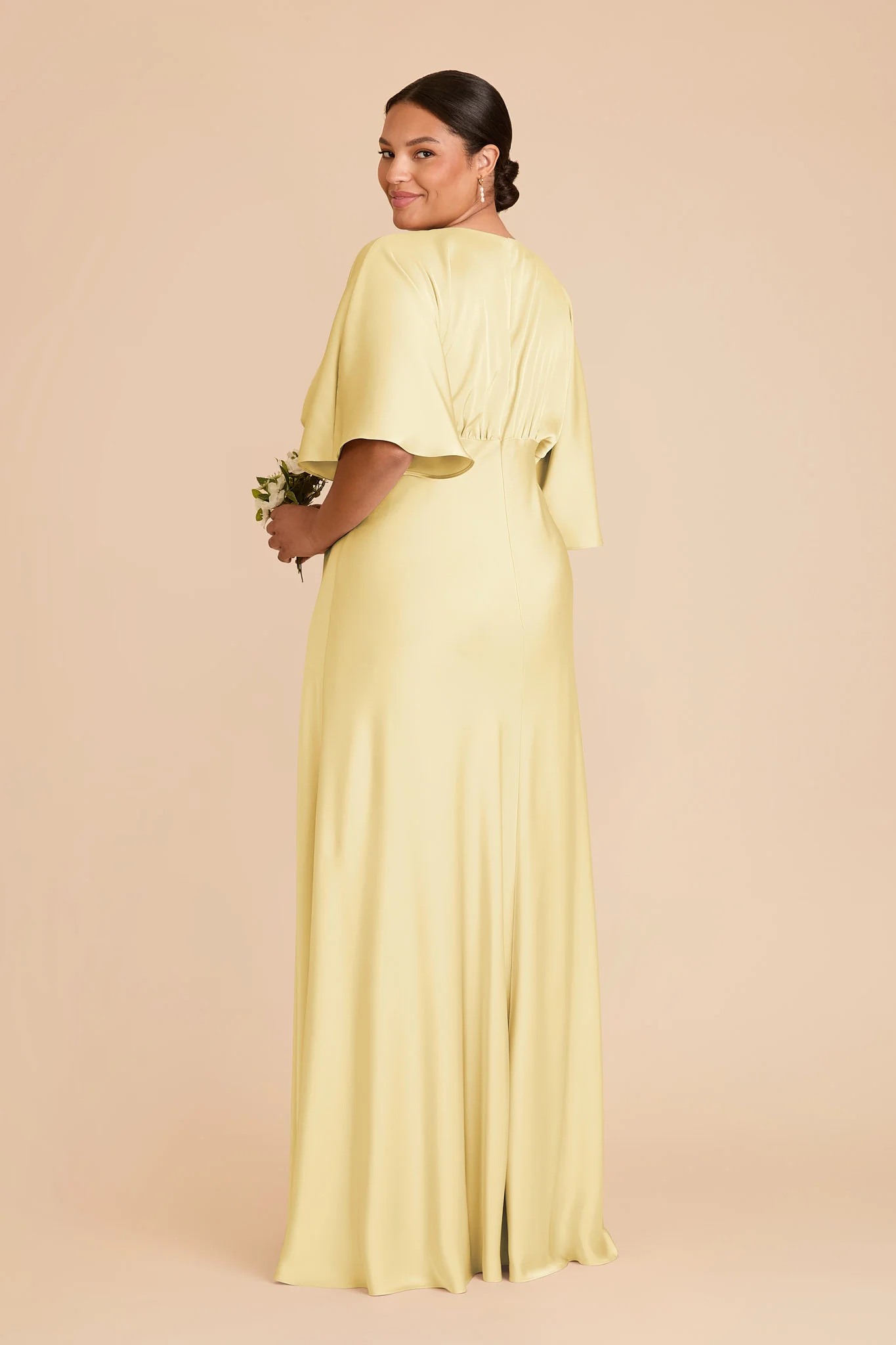 Shyla Matte Satin Dress - Lemon Sorbet - Image 7