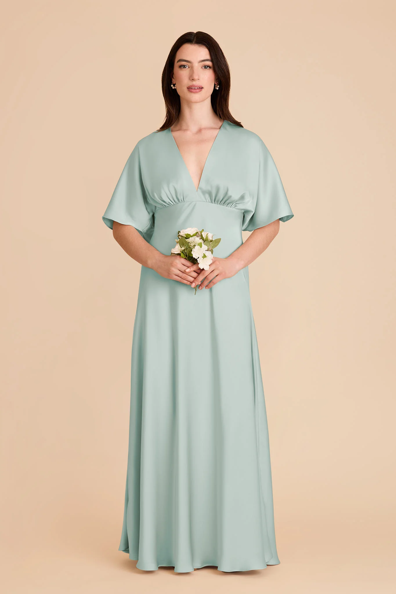 Shyla Matte Satin Dress - Mint - Image 3
