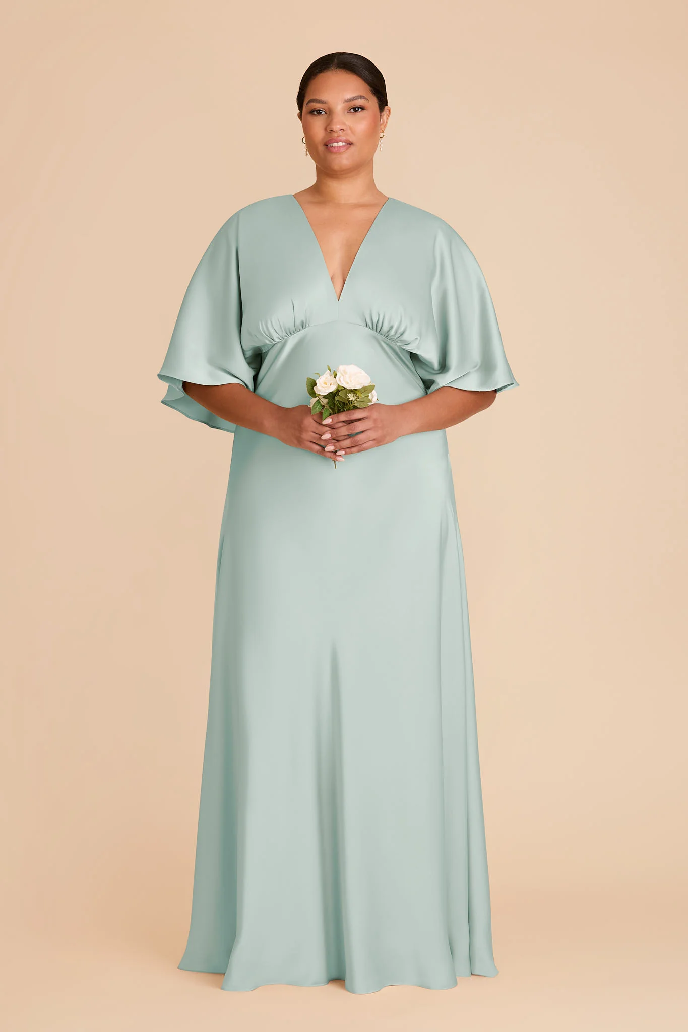 Shyla Matte Satin Dress - Mint - Image 6