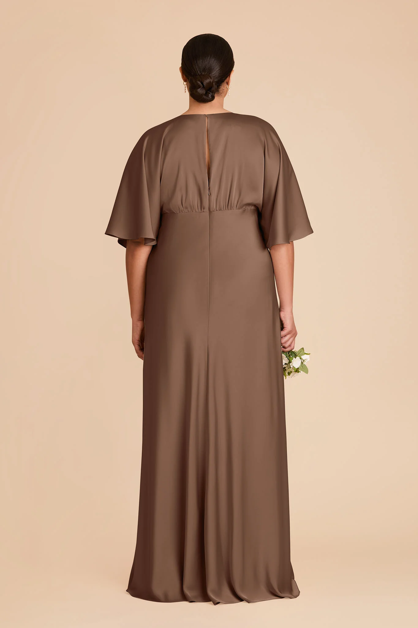 Shyla Matte Satin Dress - Mocha - Image 8