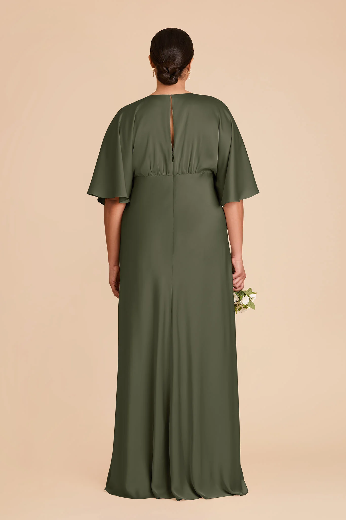 Shyla Matte Satin Dress - Olive - Image 8