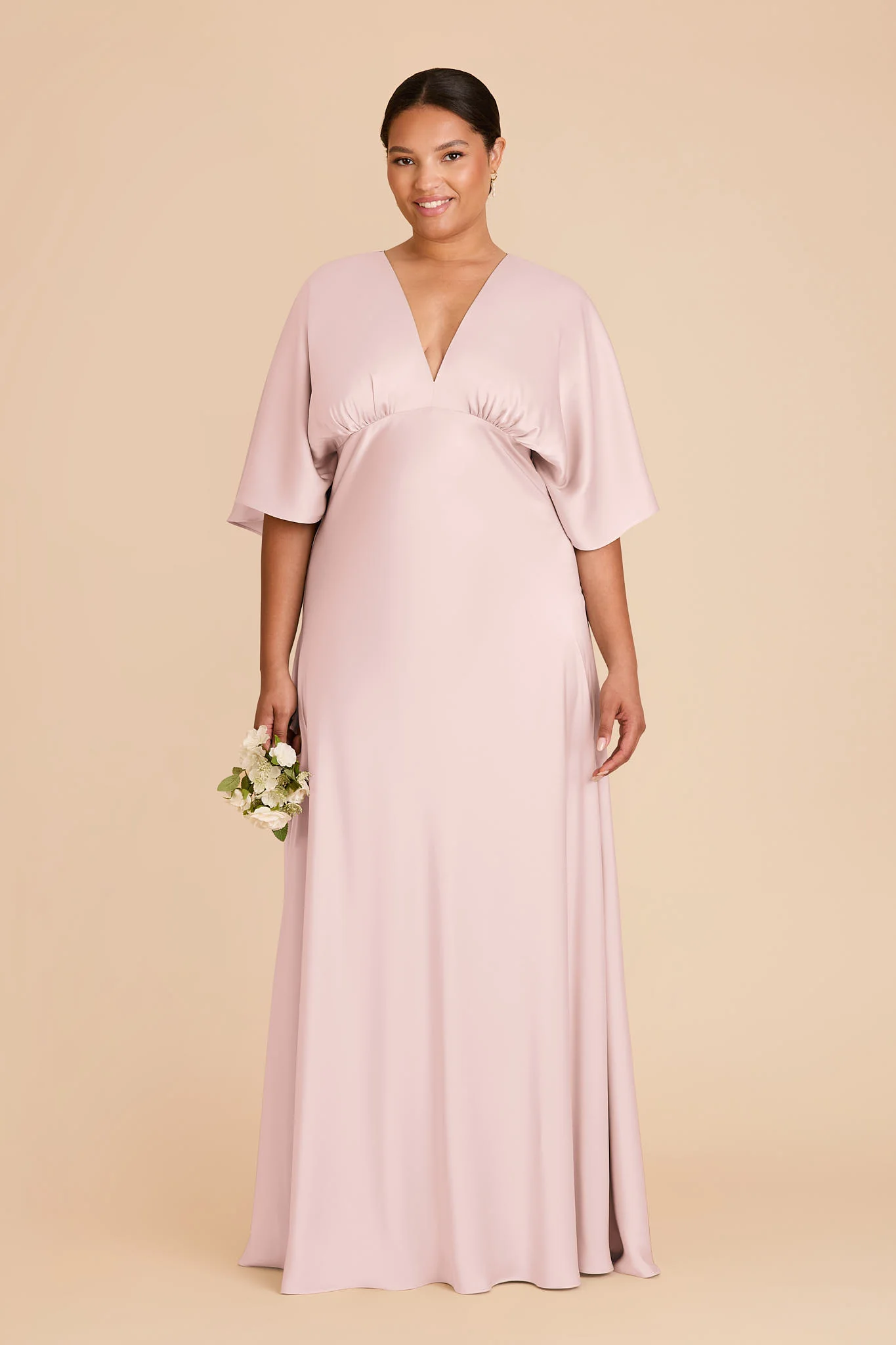 Shyla Matte Satin Dress - Pale Blush - Image 2