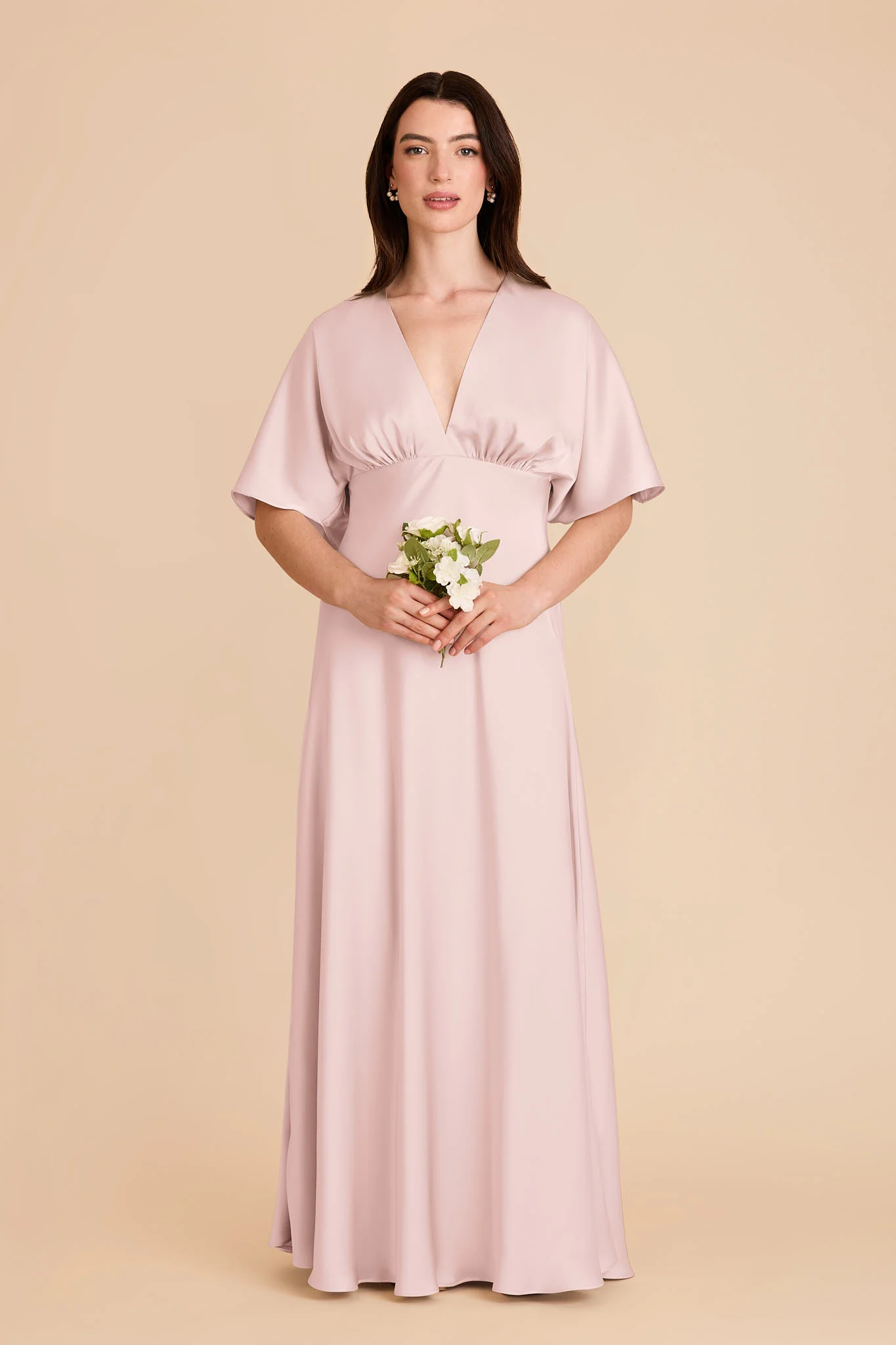 Shyla Matte Satin Dress - Pale Blush - Image 3