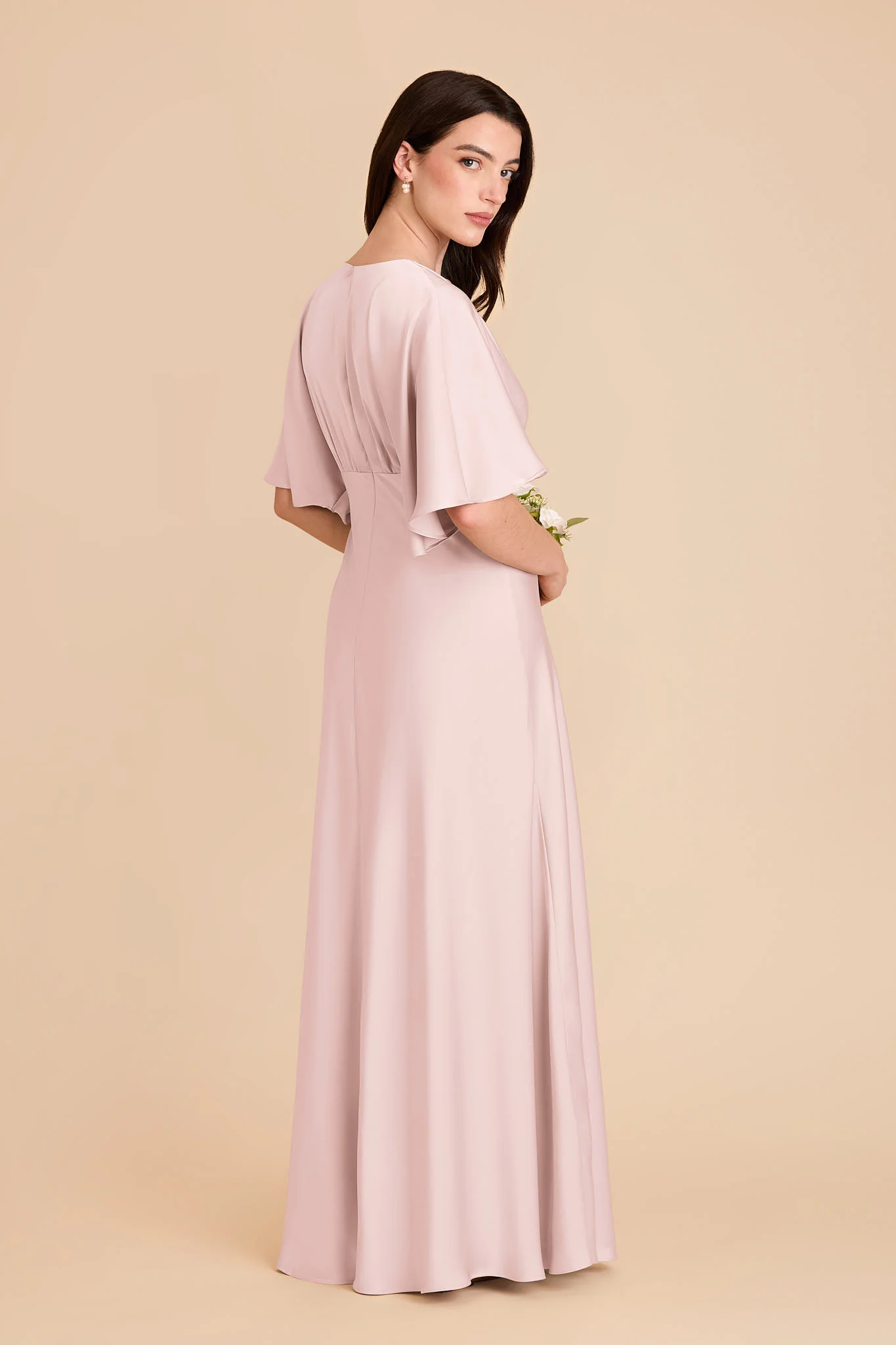 Shyla Matte Satin Dress - Pale Blush - Image 4