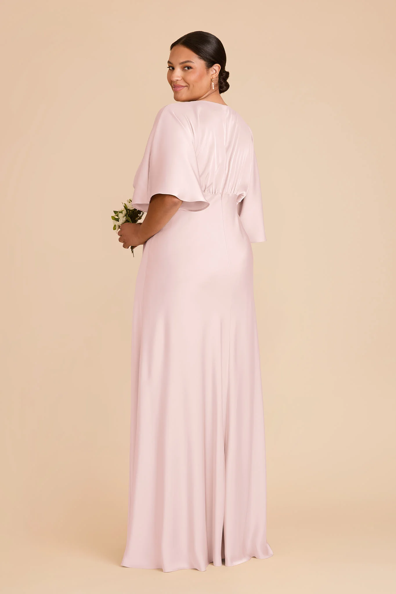 Shyla Matte Satin Dress - Pale Blush - Image 7