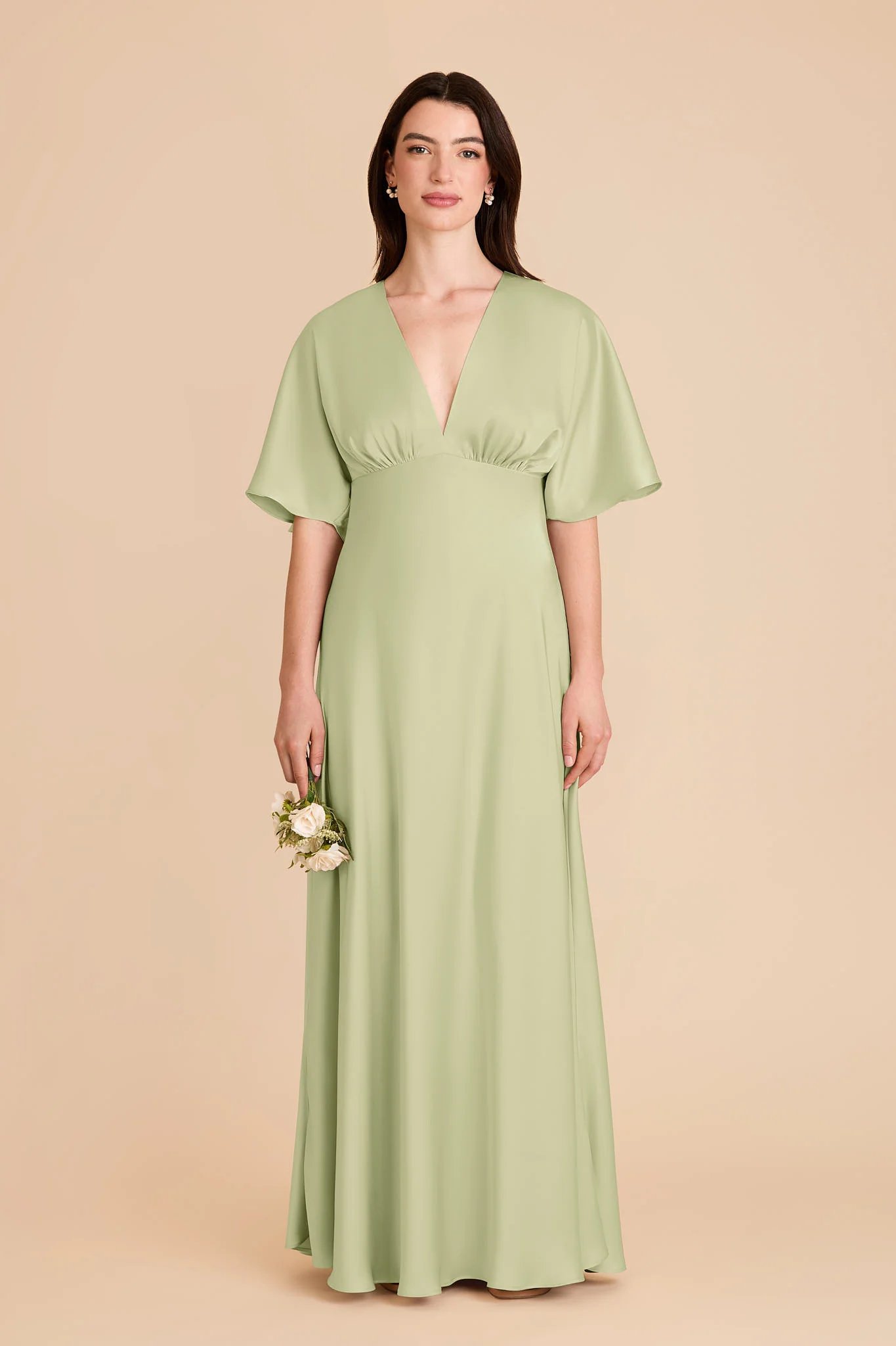 Shyla Matte Satin Dress - Pale Pistachio - Image 2