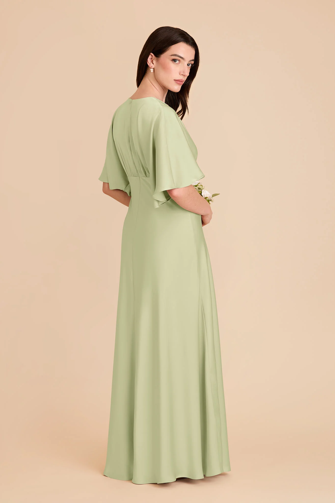 Shyla Matte Satin Dress - Pale Pistachio - Image 4